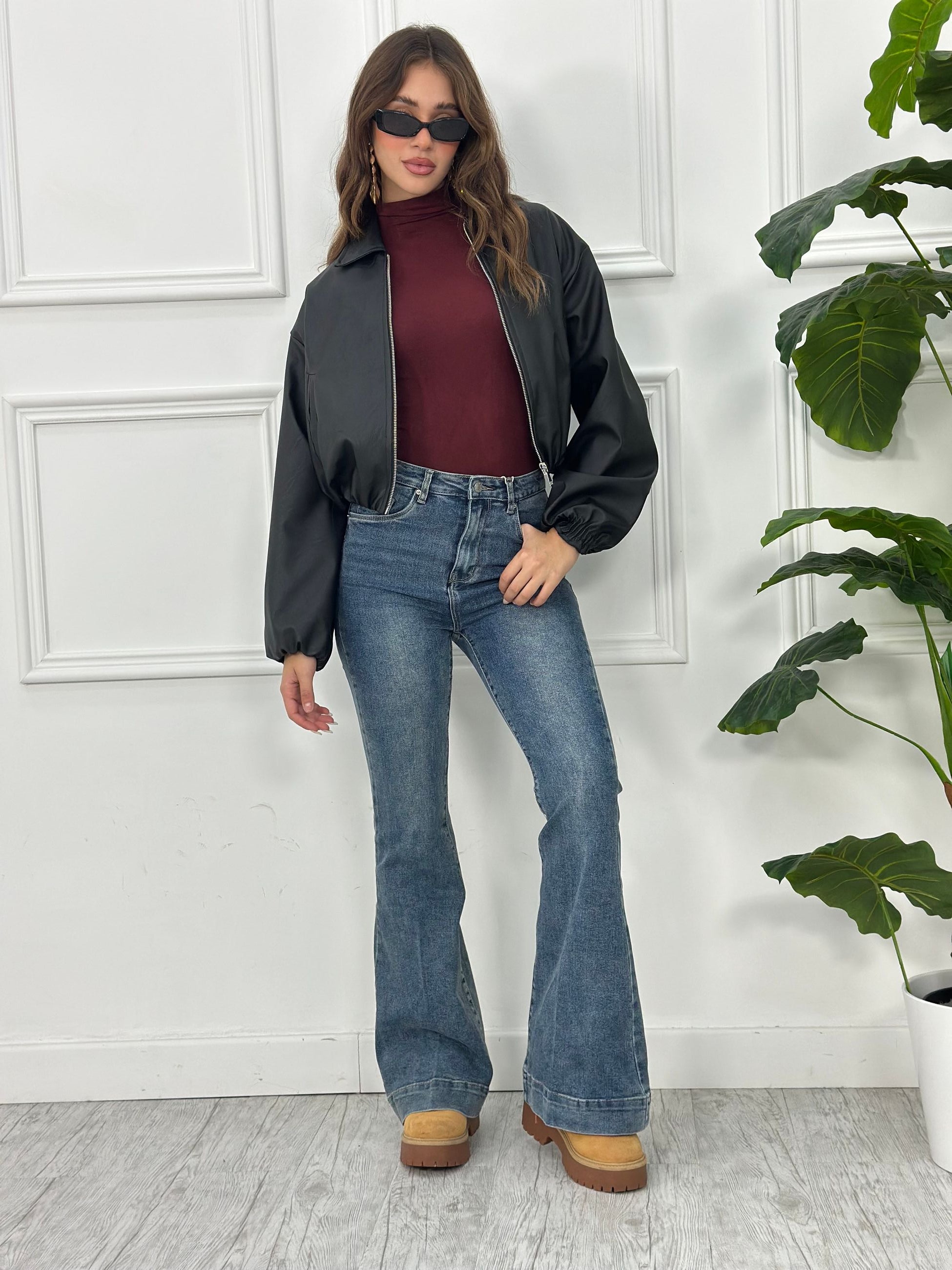 Giubbino Crop in Ecopelle ARG10110