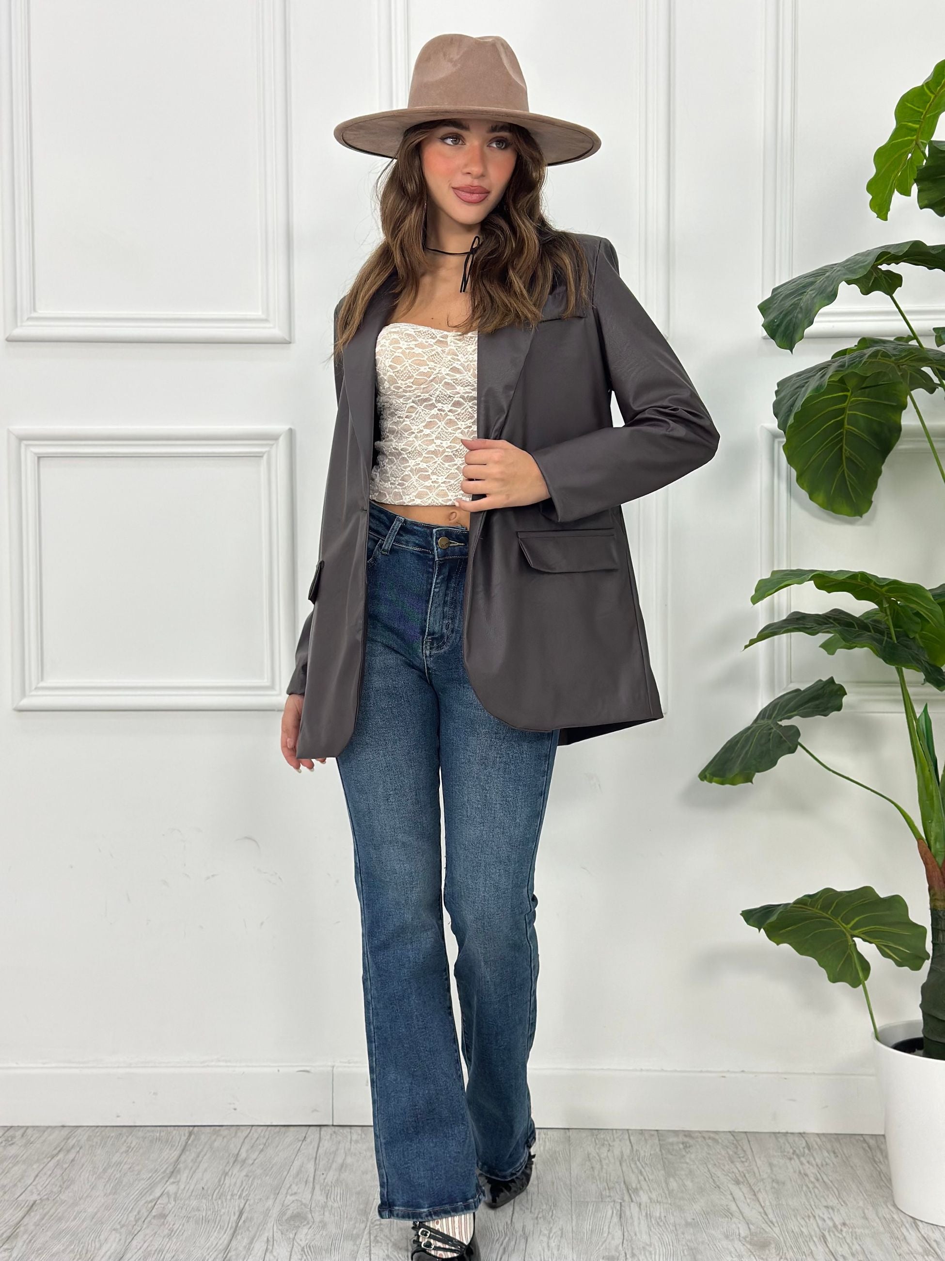 Giacca Over Size in Ecopelle ARG11040