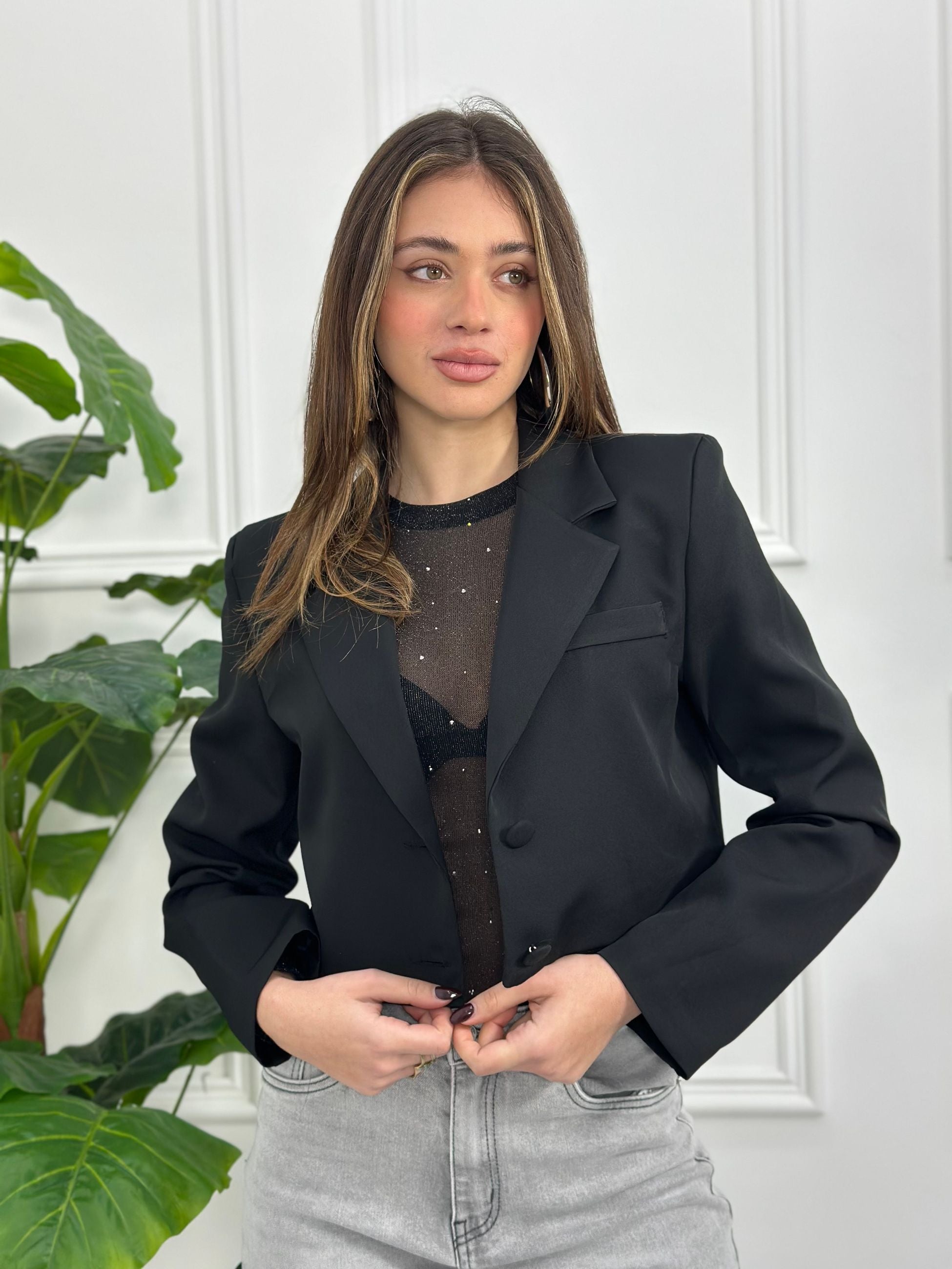 Giacca corta doppio petto foderata BRS3794