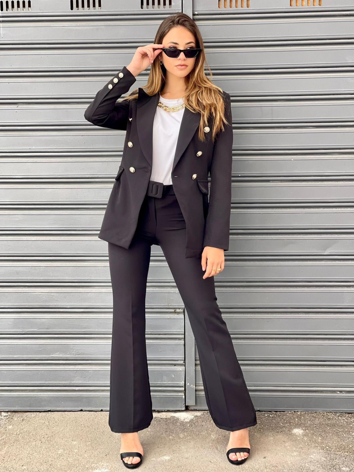 Pantalone a zampa vita alta GIU3176/22