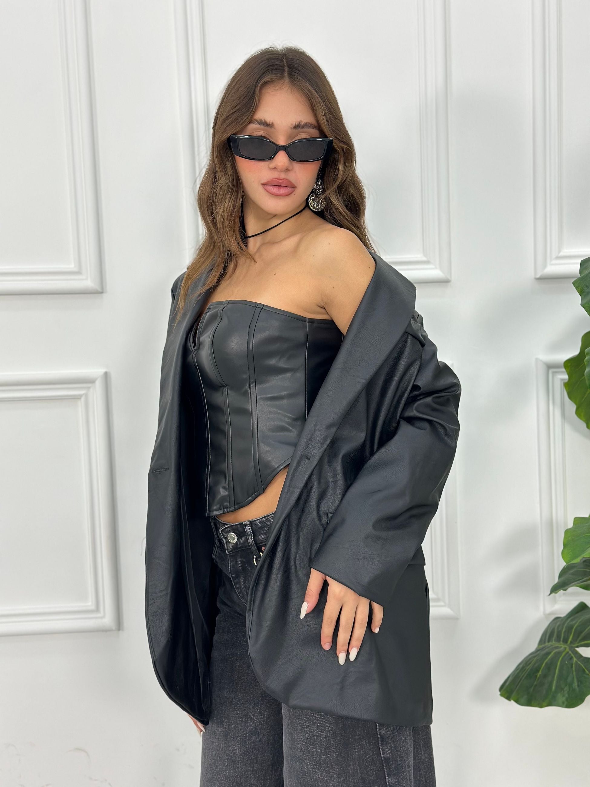 Giacca Over Size in Ecopelle ARG11040