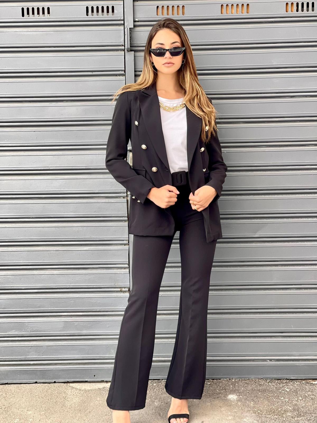 Pantalone a zampa vita alta GIU3176/22