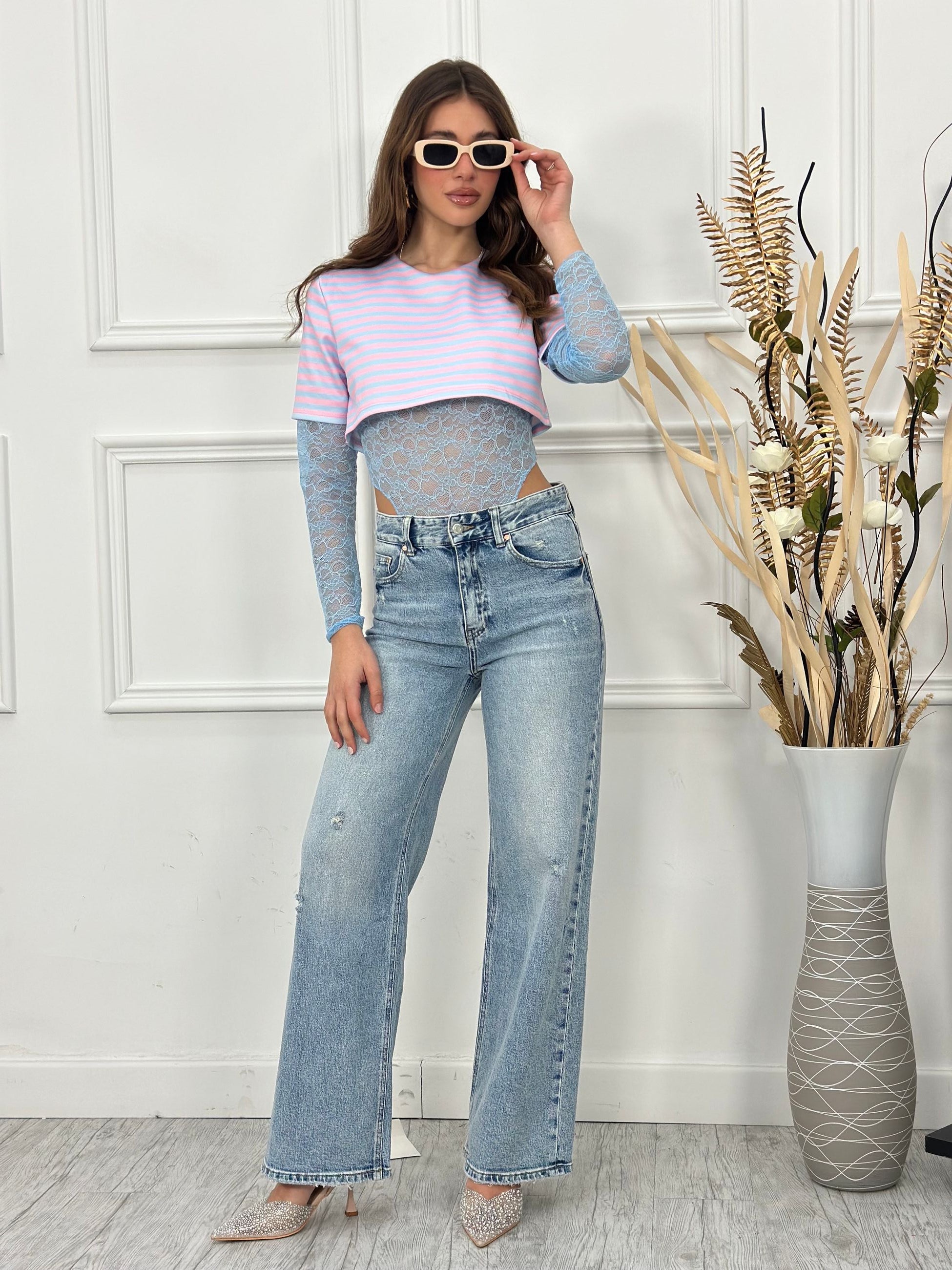 Jeans Palazzo H8000-16 (poco elastico)