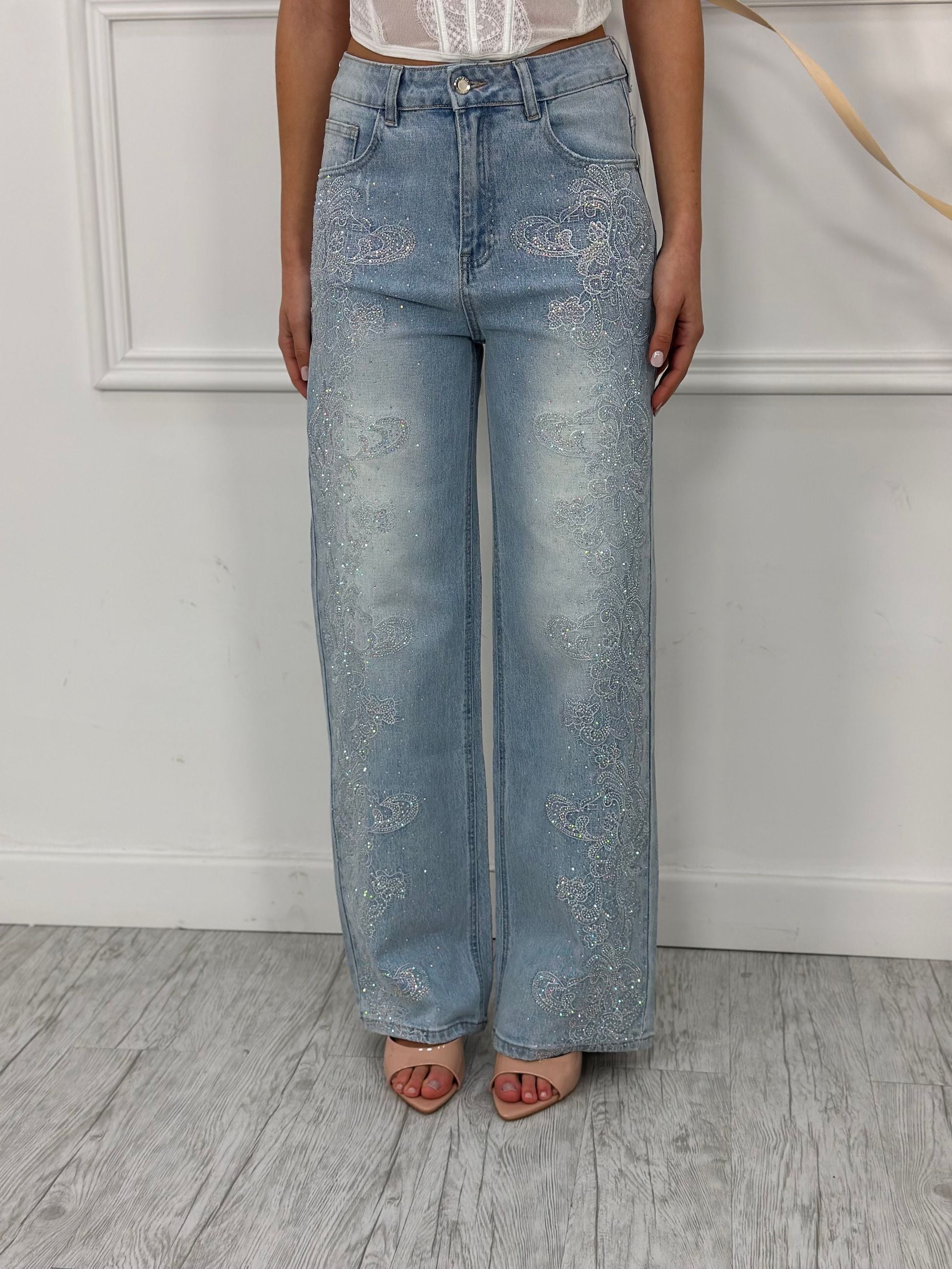 Jeans Palazzo Brillantini V5091 (poco elastico)