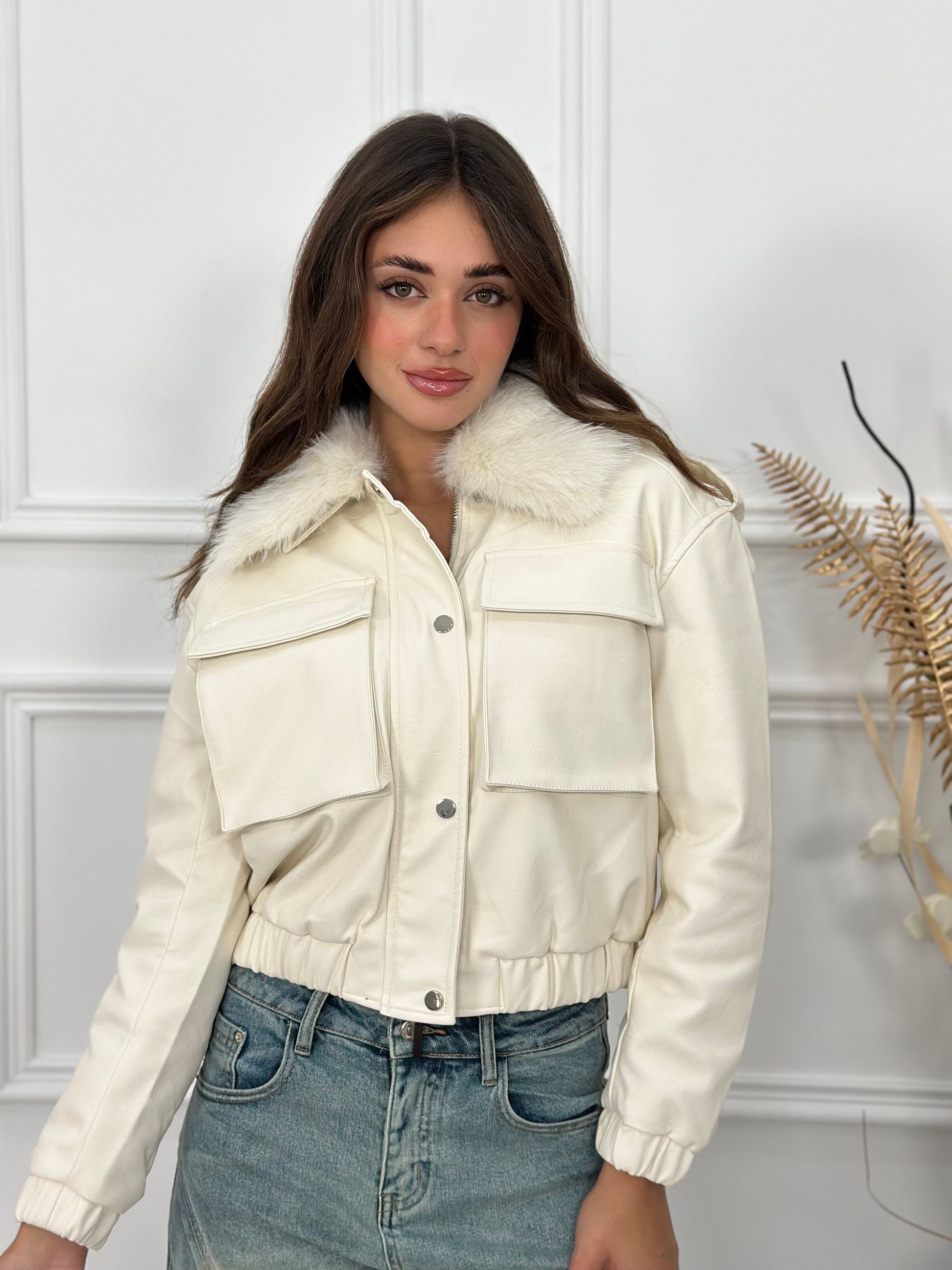 Giubbino Crop Ecopelle T5-2719