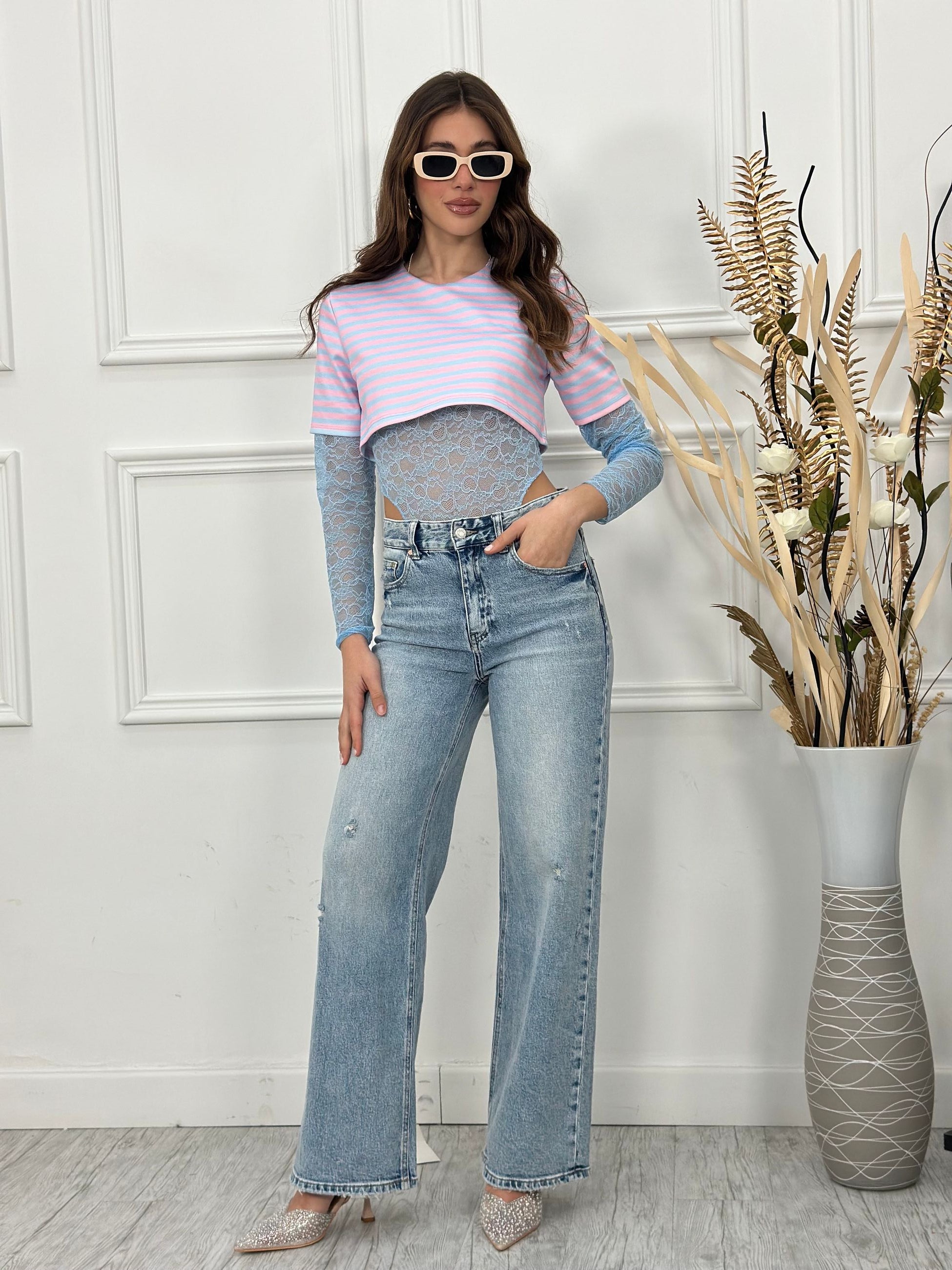 Jeans Palazzo H8000-16 (poco elastico)