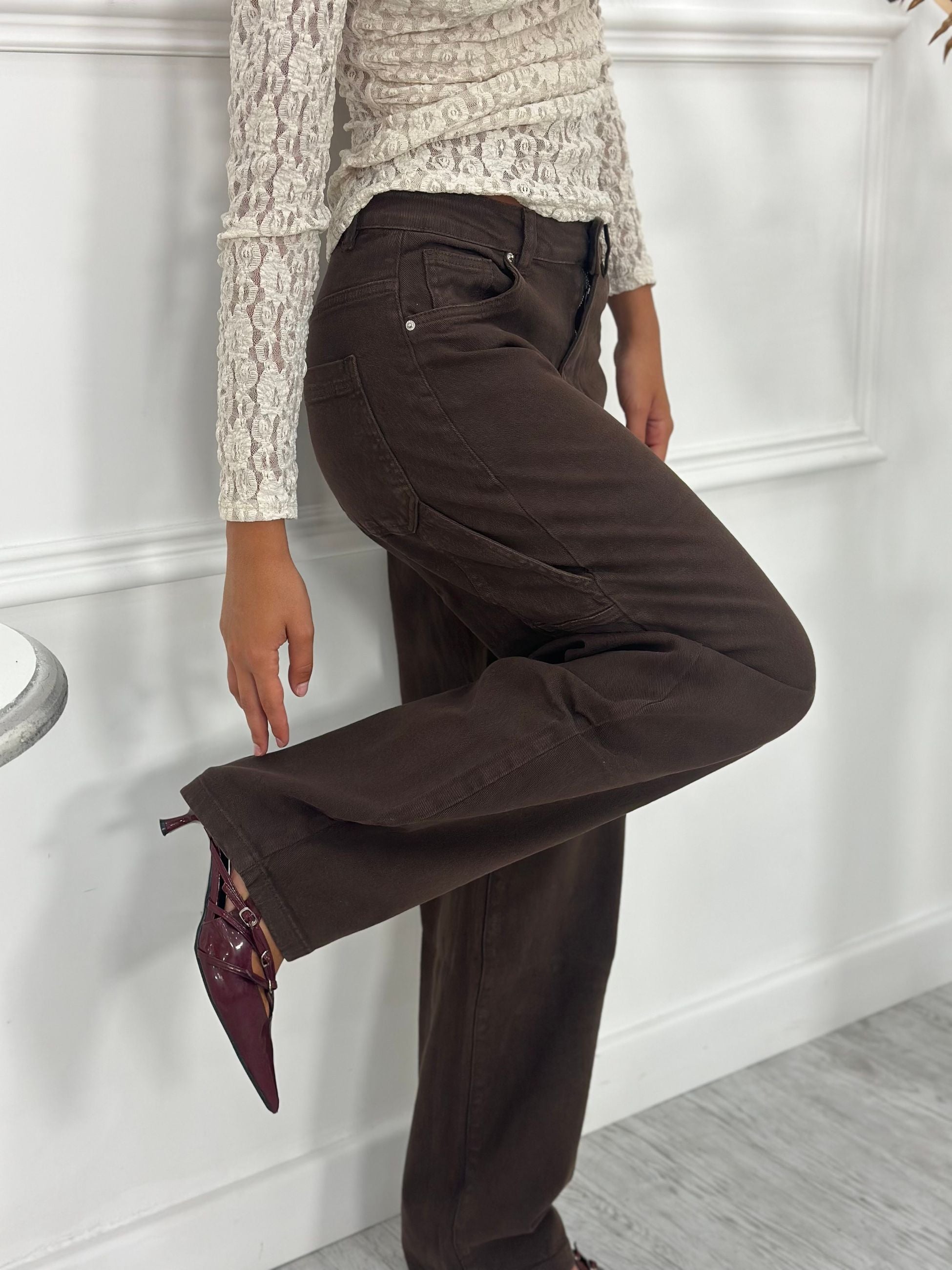 Jeans Balloon elastico Marrone 8948