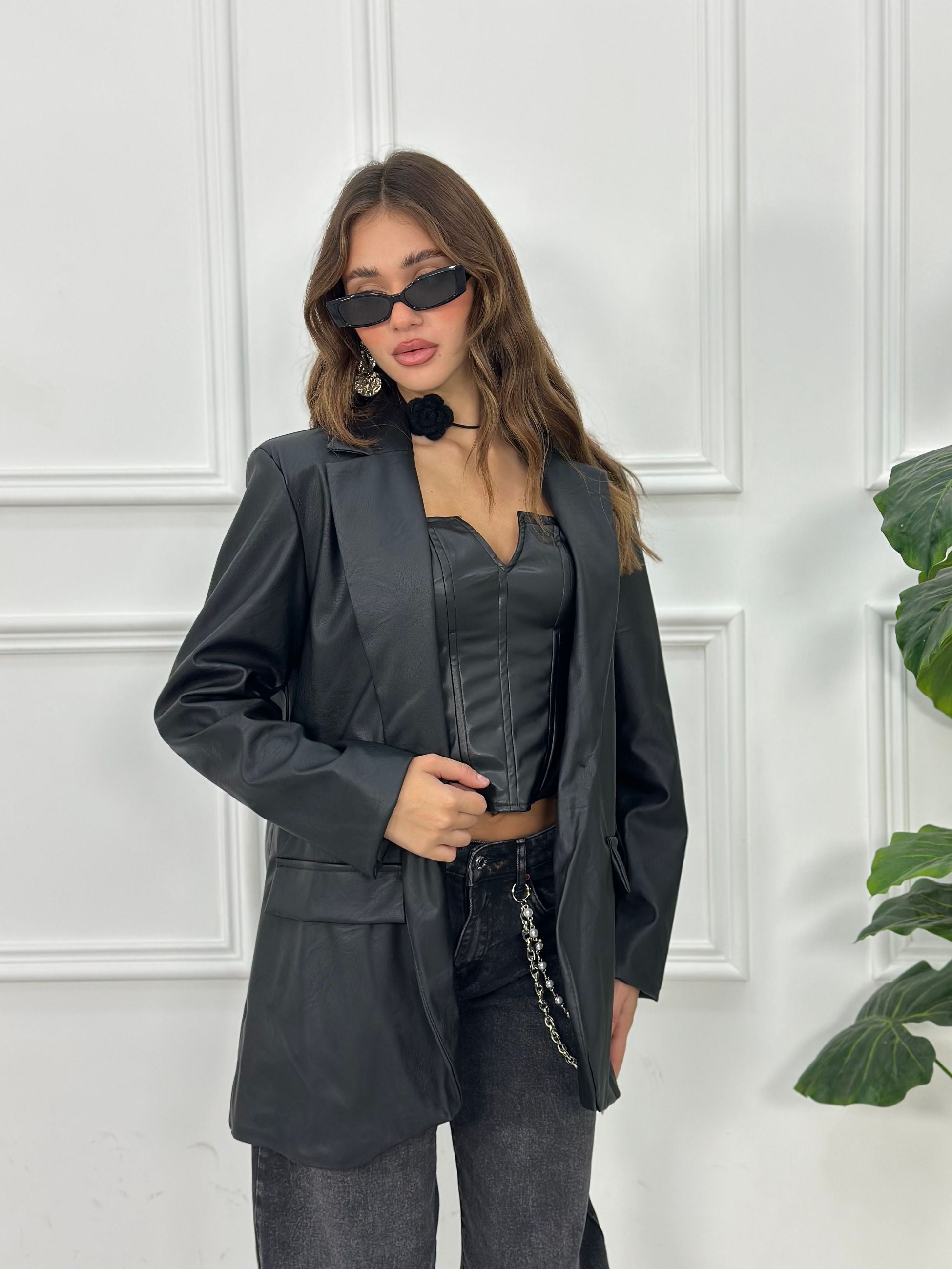 Giacca Over Size in Ecopelle ARG11040