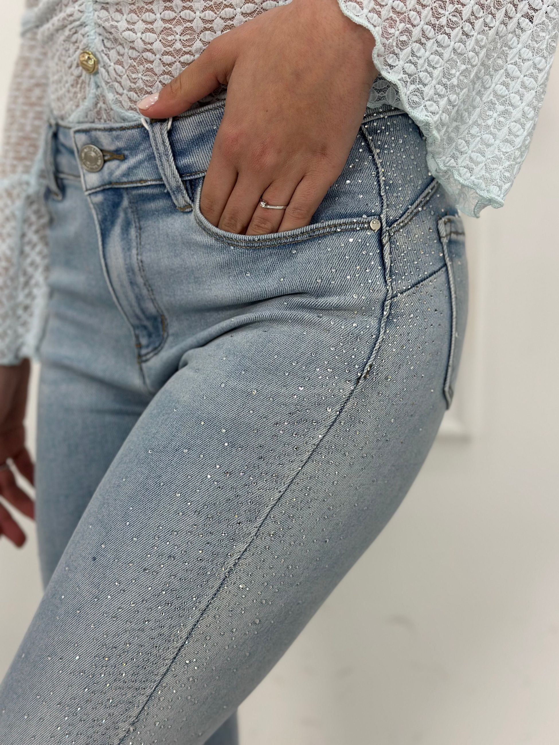 Jeans Push Up brillantini M2355
