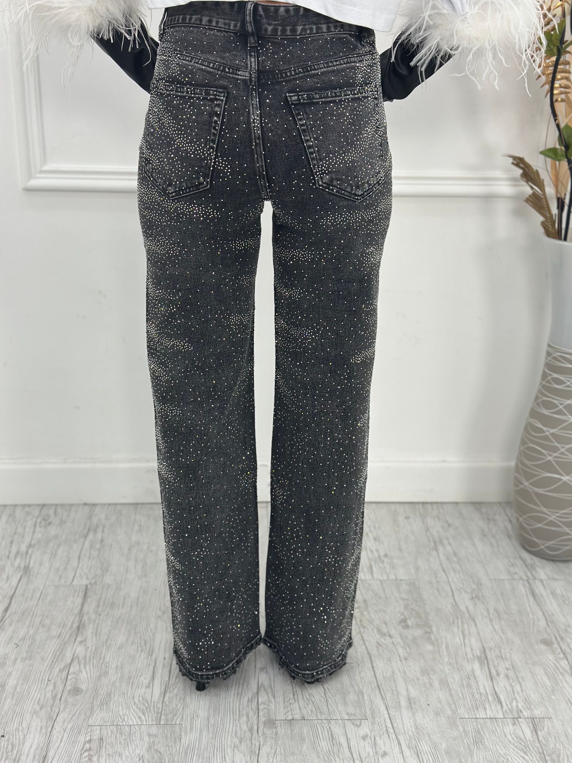 Jeans Palazzo Brillantini H3822 (elastico)