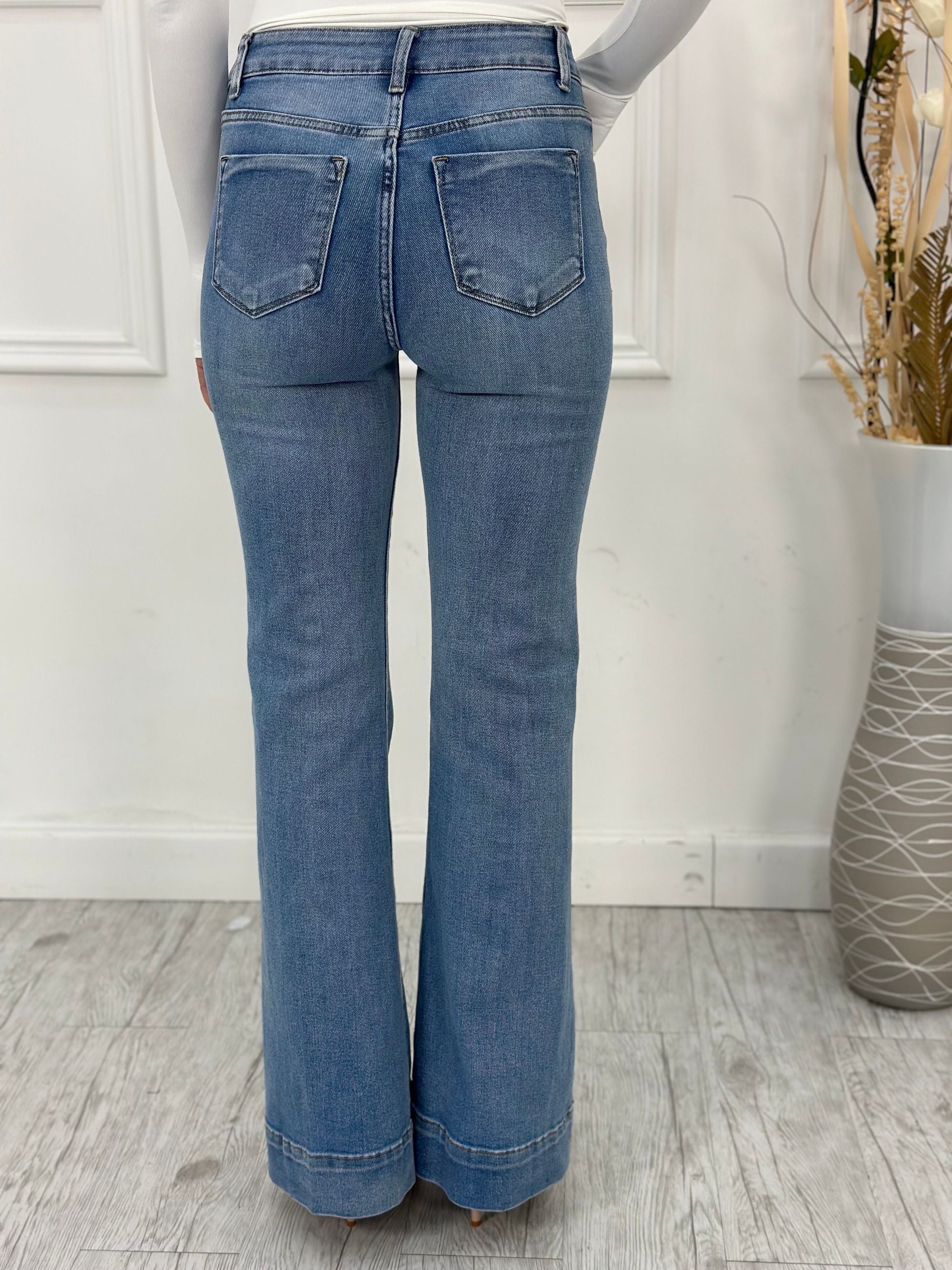 Jeans zampa Push Up KM3560 (elastico)