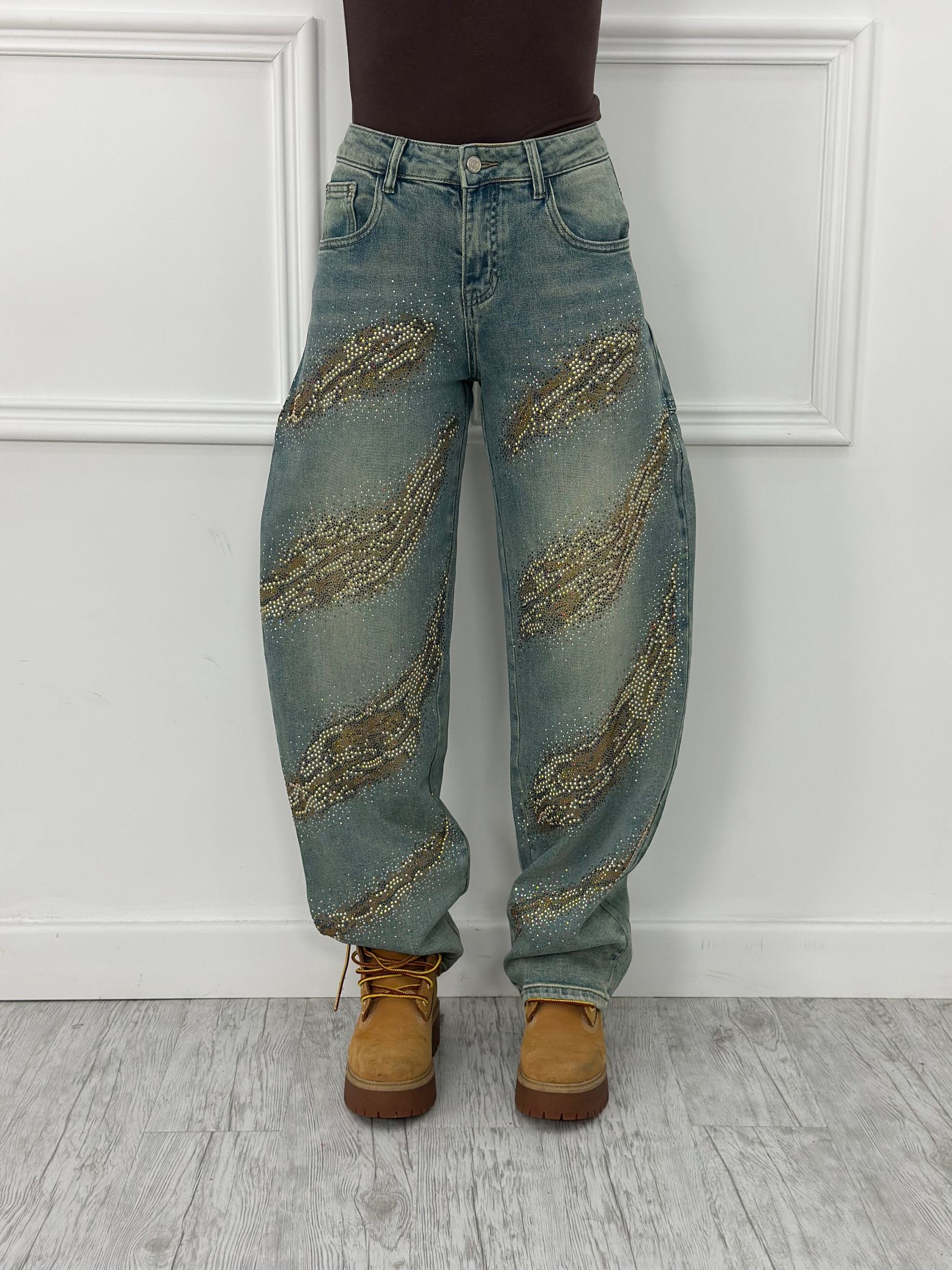 Jeans Balloon Strass YD8217