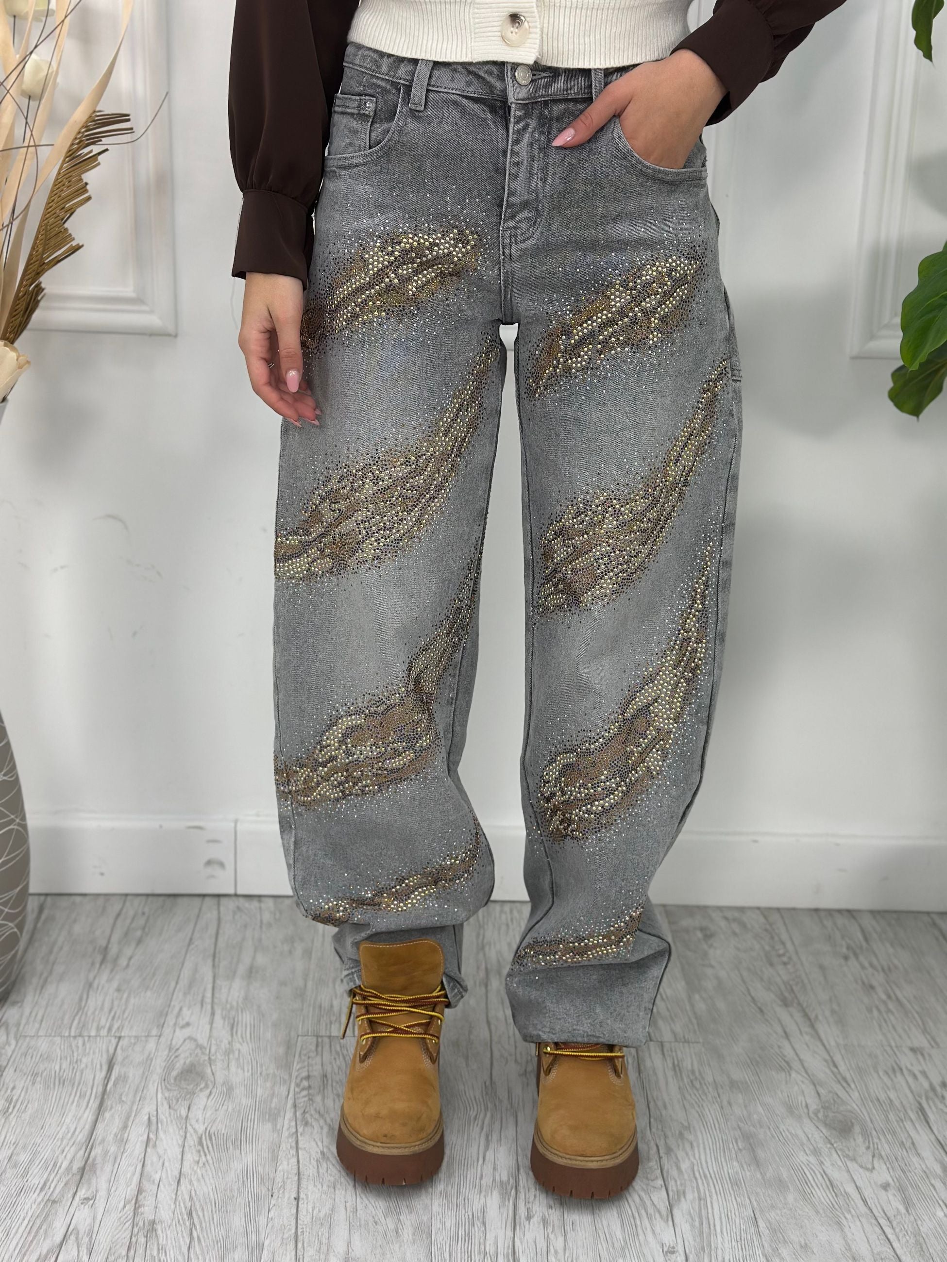 Jeans Balloon Brillantini YD8217G (elastico)