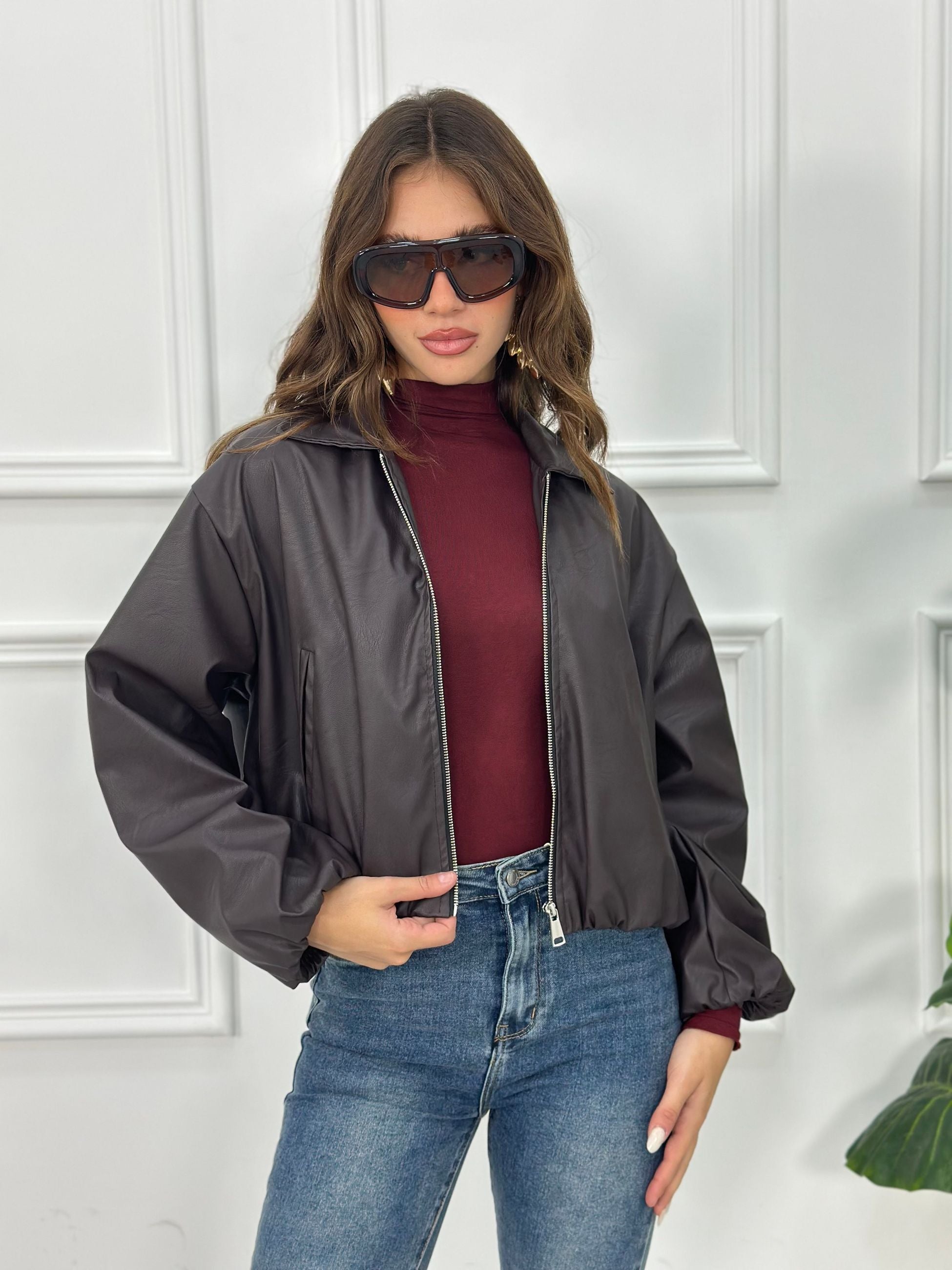 Giubbino Crop in Ecopelle ARG10110