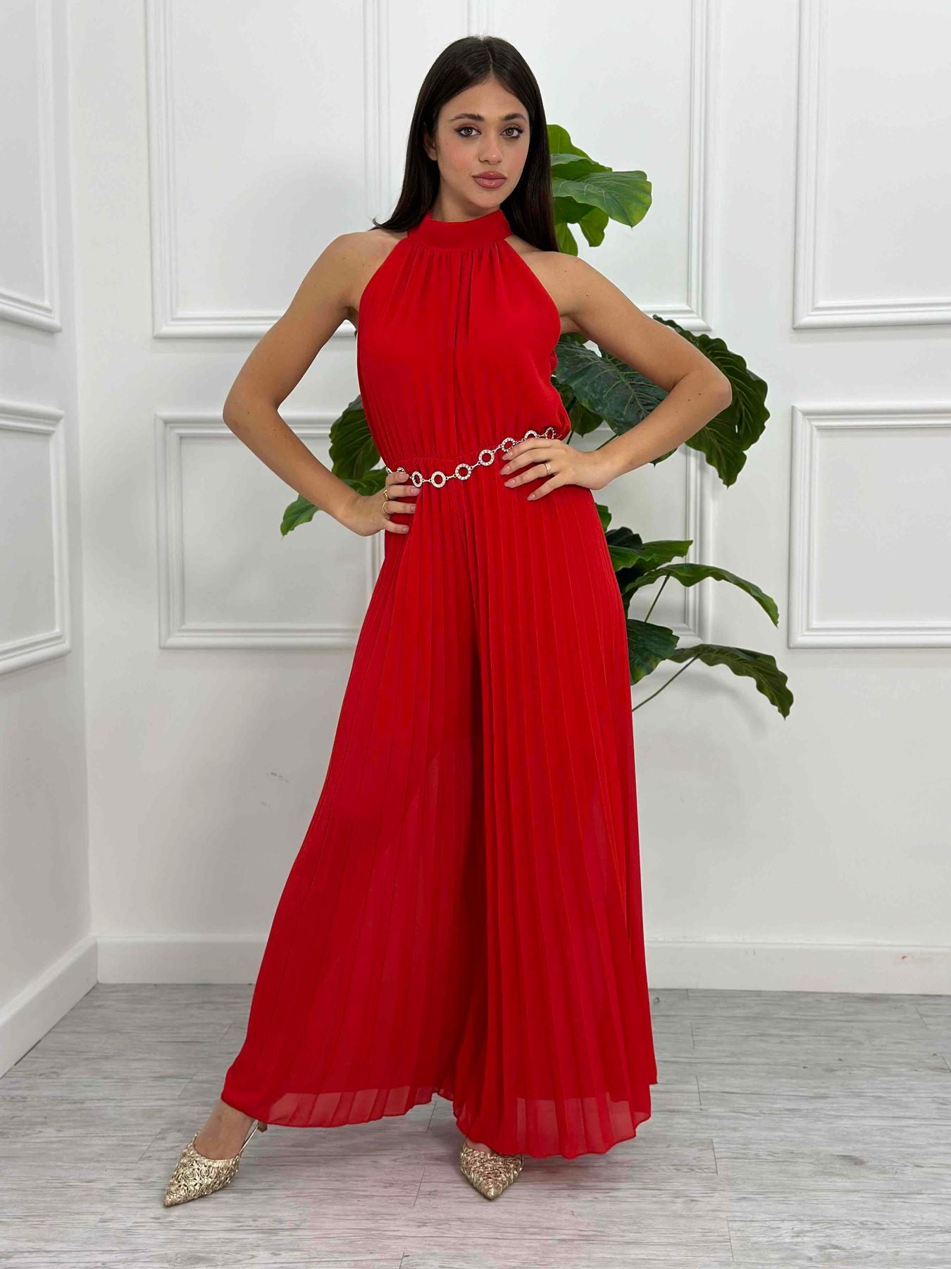 Tuta a palazzo plissettata GIU7828