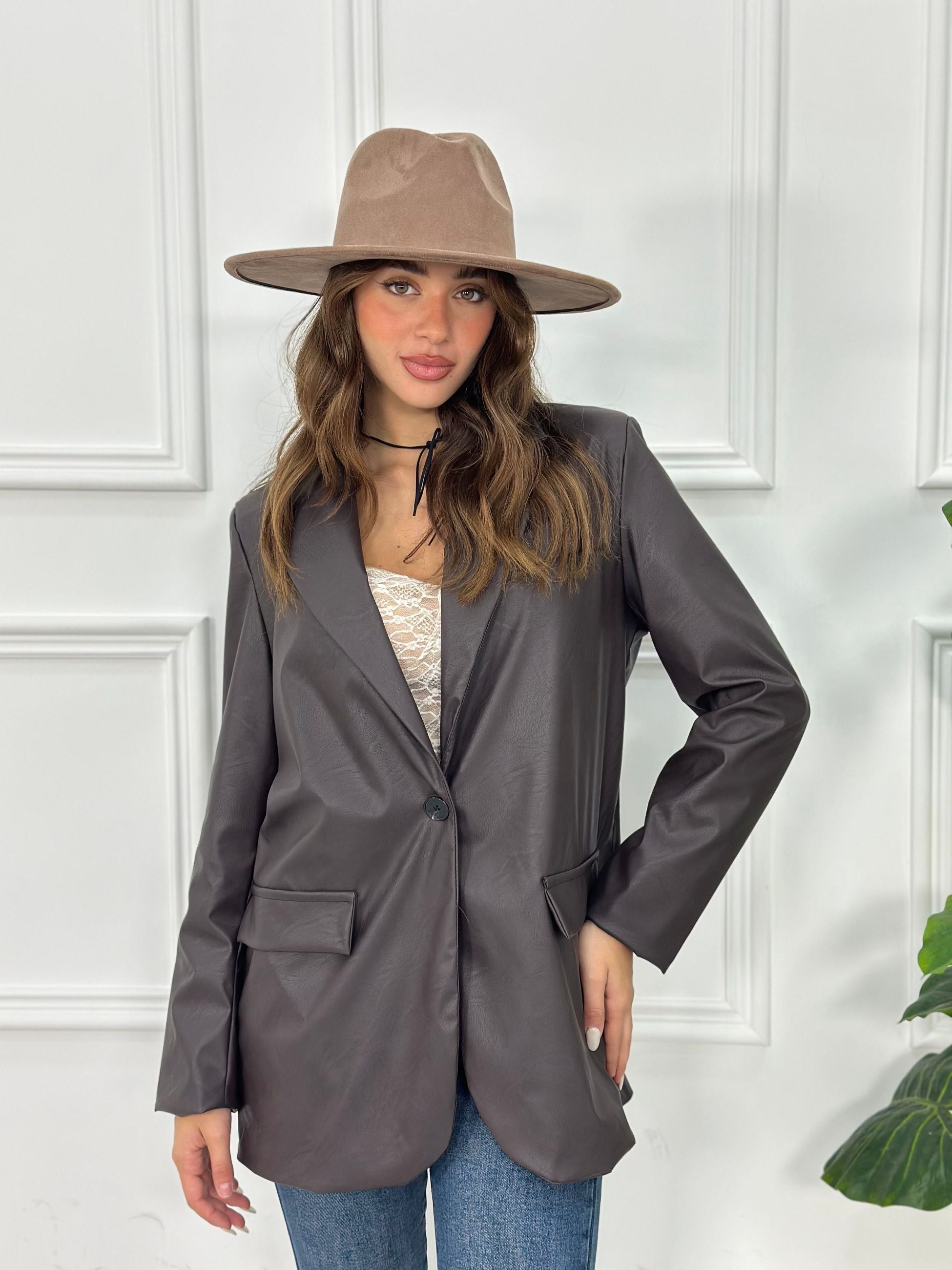 Giacca Over Size in Ecopelle ARG11040