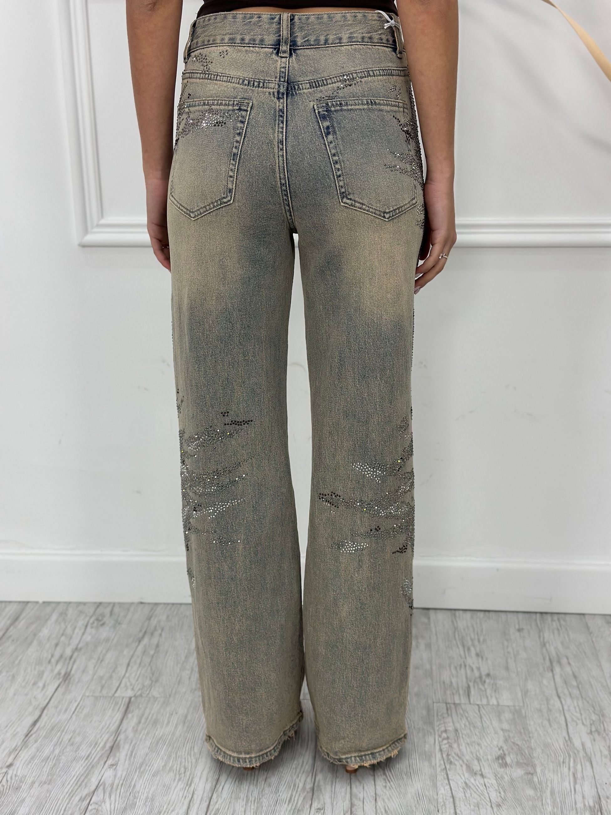 Jeans Palazzo Brillantini H5338 (poco elastico)