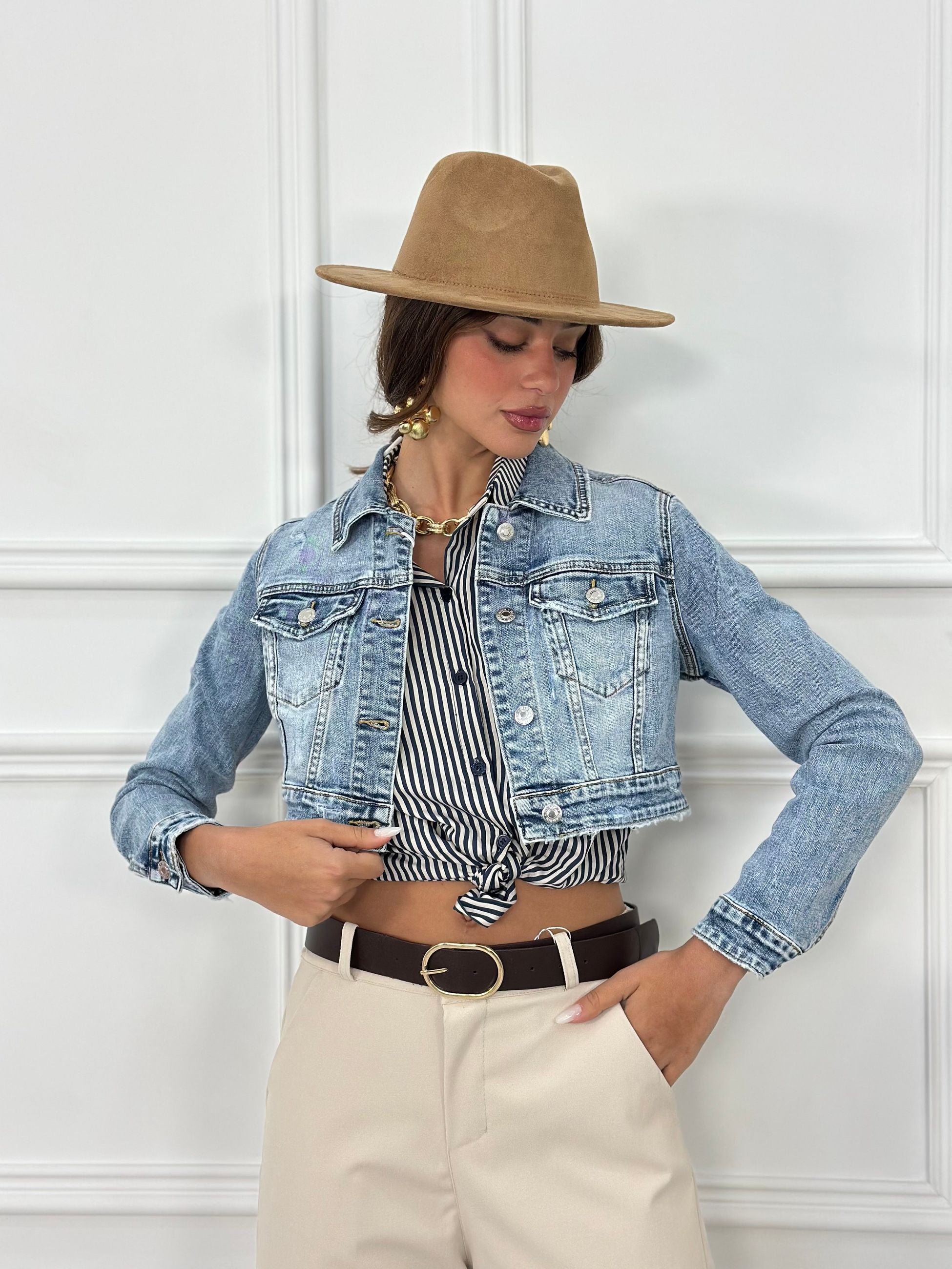 Giubbino Jeans Crop H5181