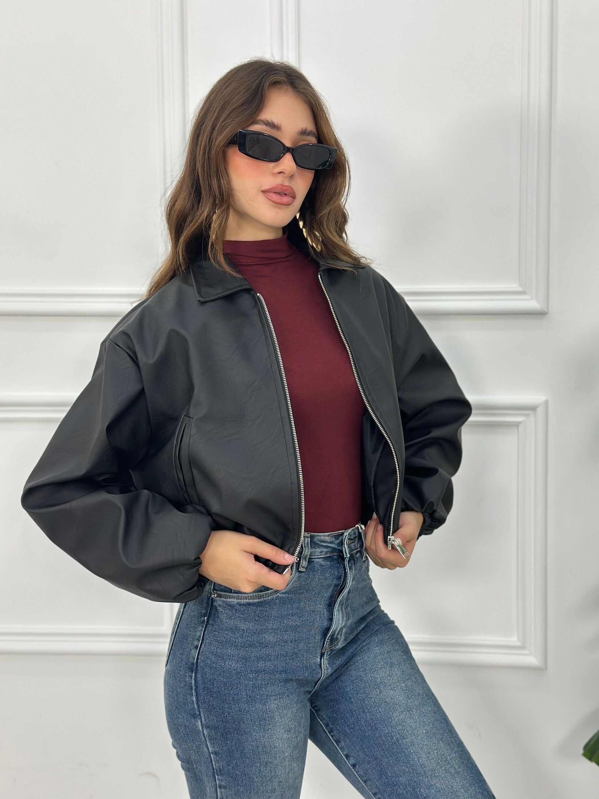 Giubbino Crop in Ecopelle ARG10110