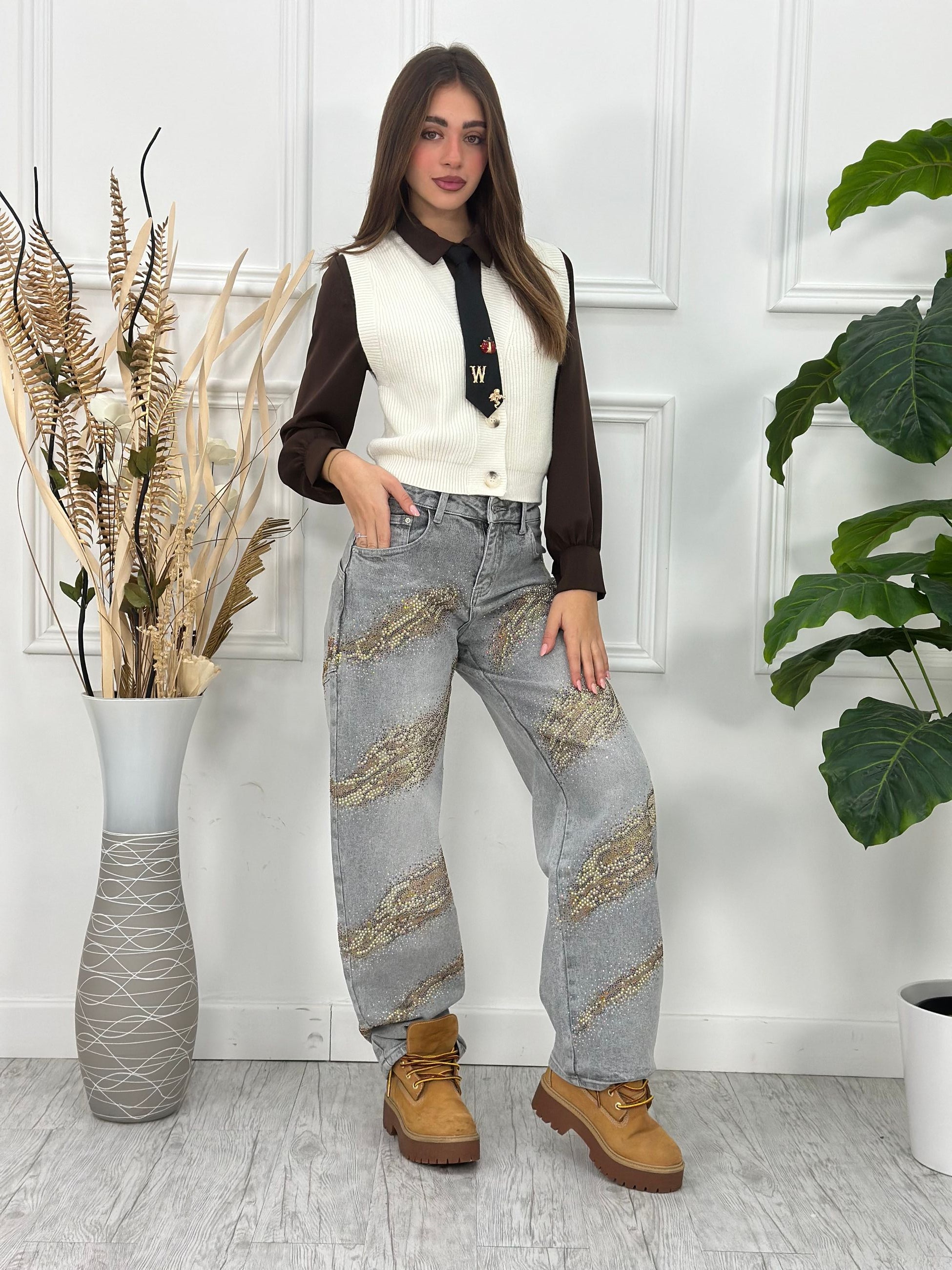 Jeans Balloon Brillantini YD8217G (elastico)