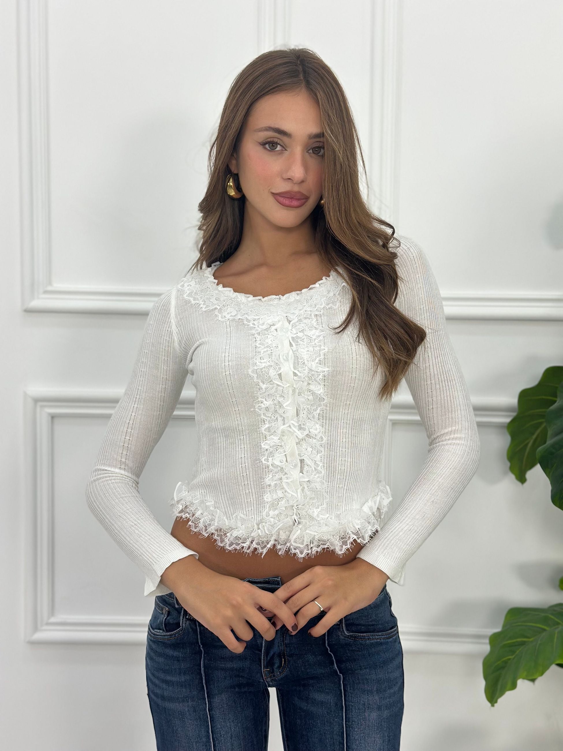Maglia Crop Rouches HW69691