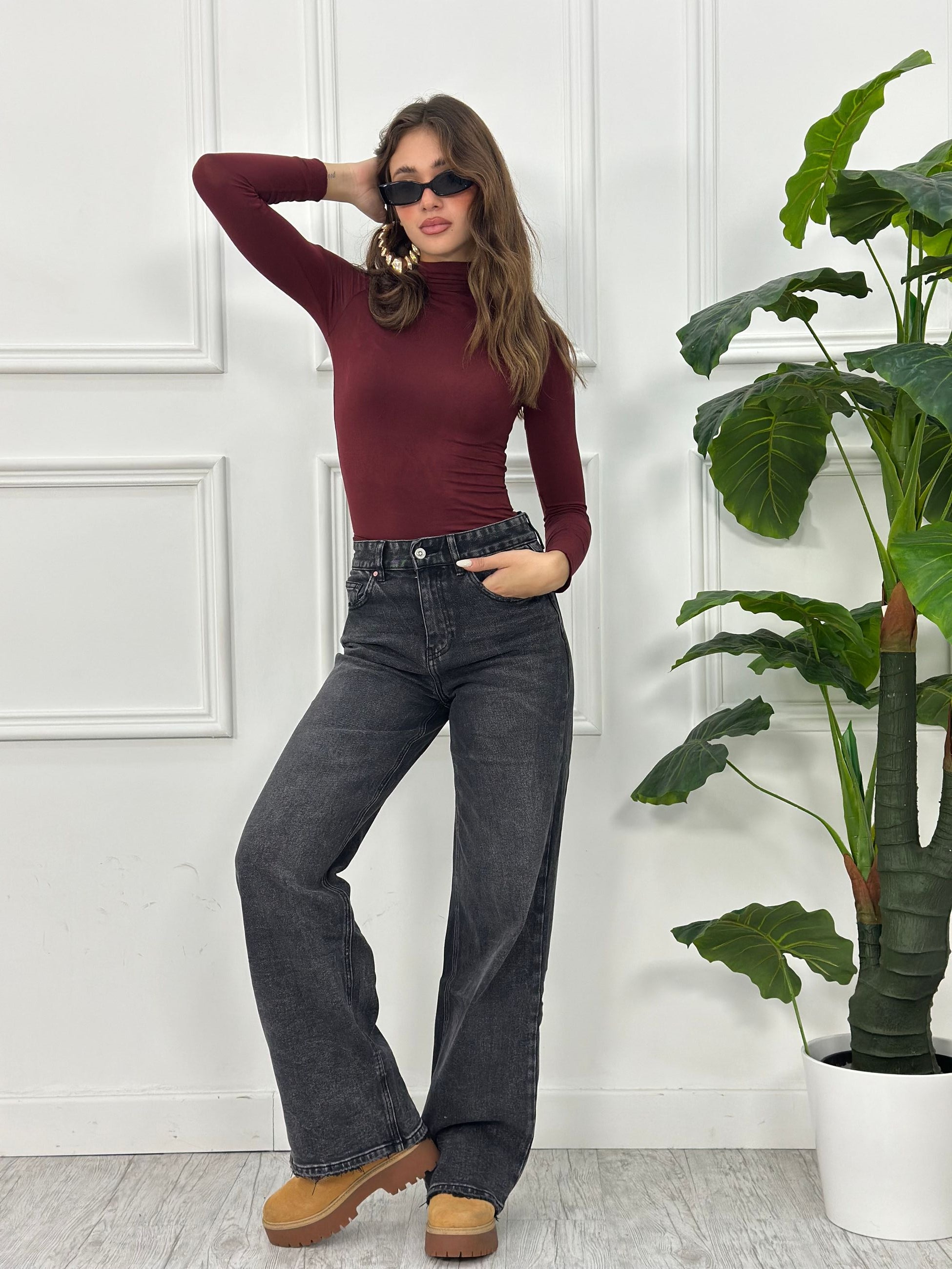 Jeans palazzo elastico H5135