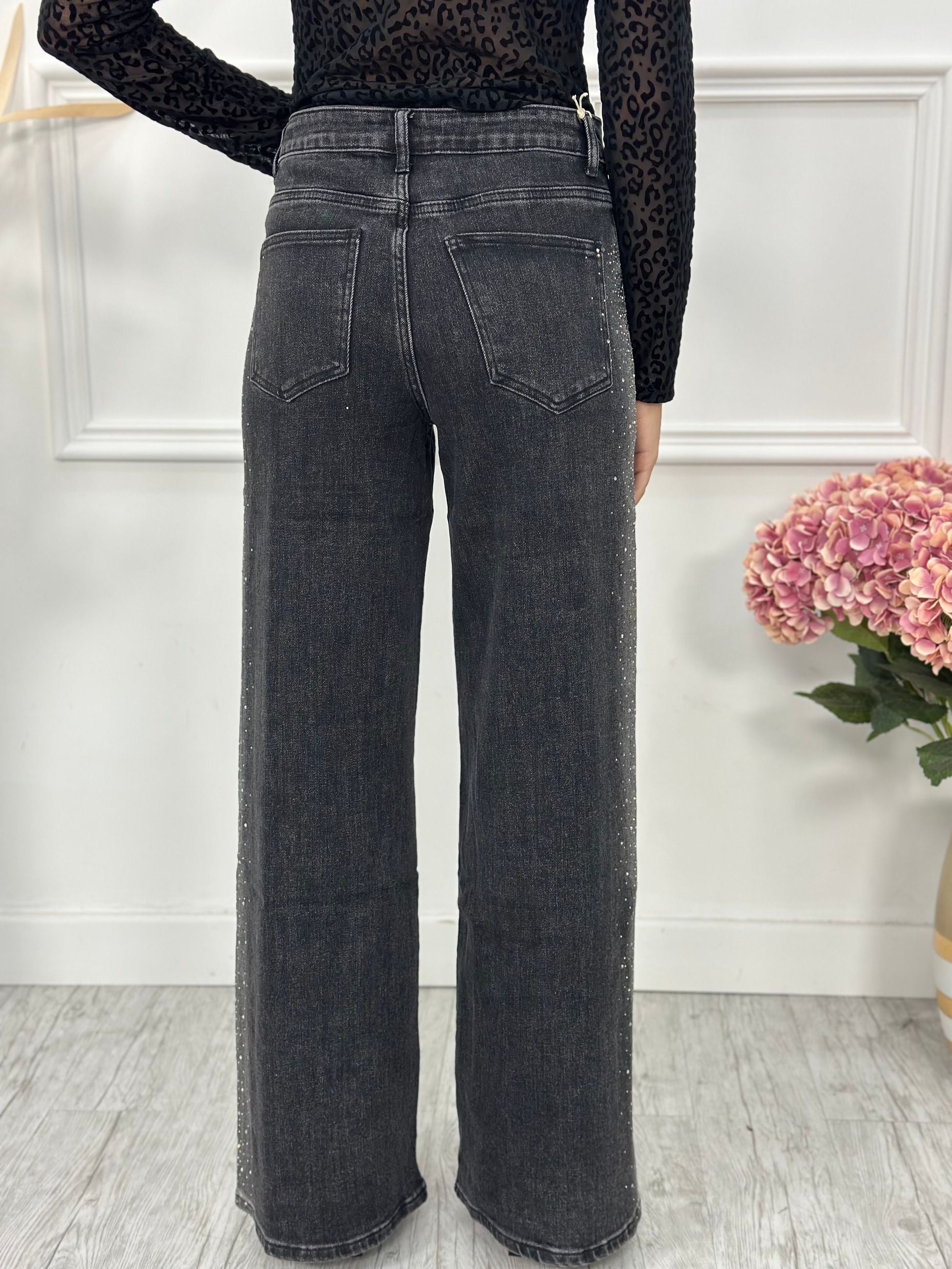 Jeans Palazzo Brillantini T774 (elastico)