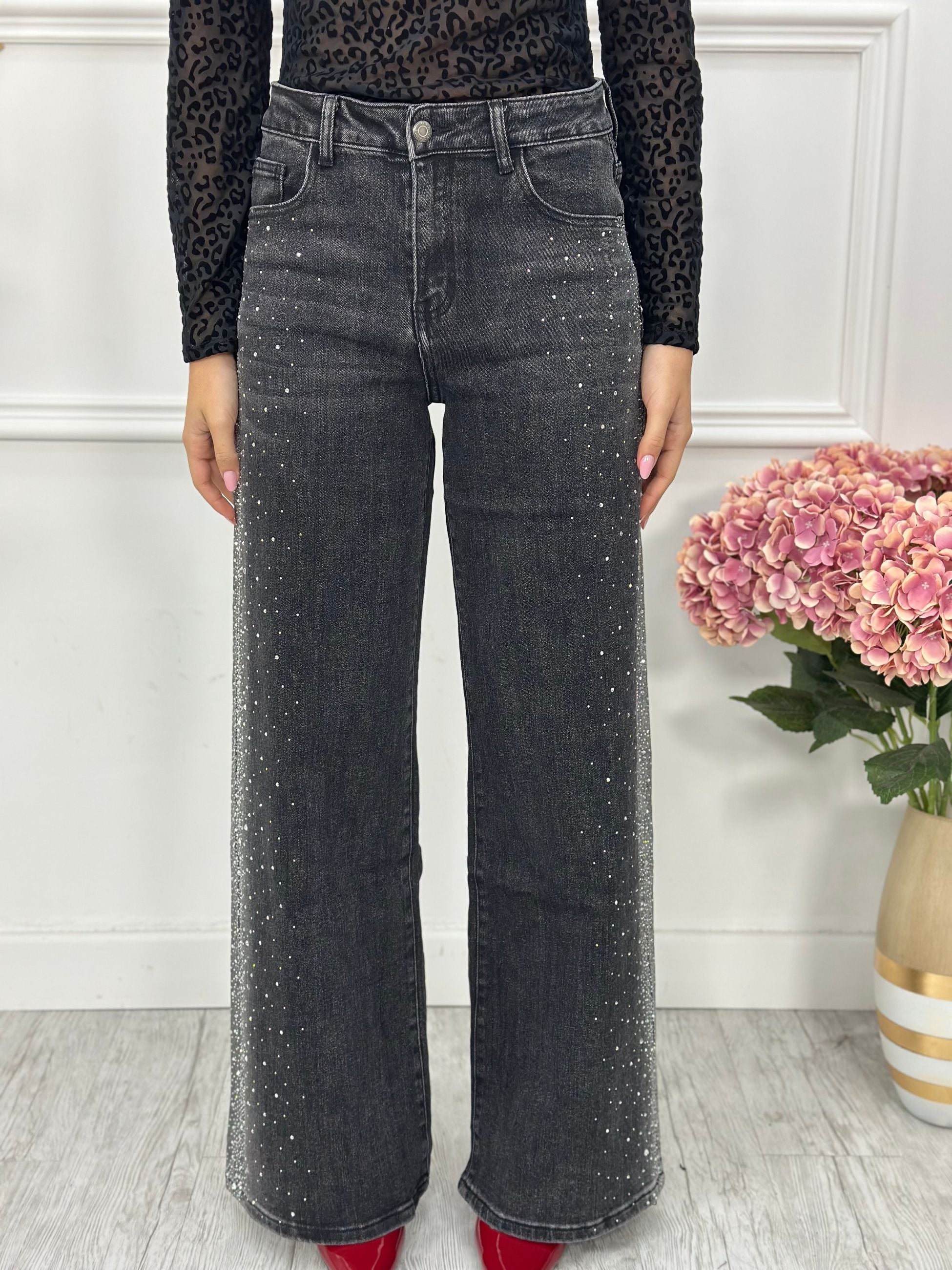 Jeans Palazzo Brillantini T774 (elastico)