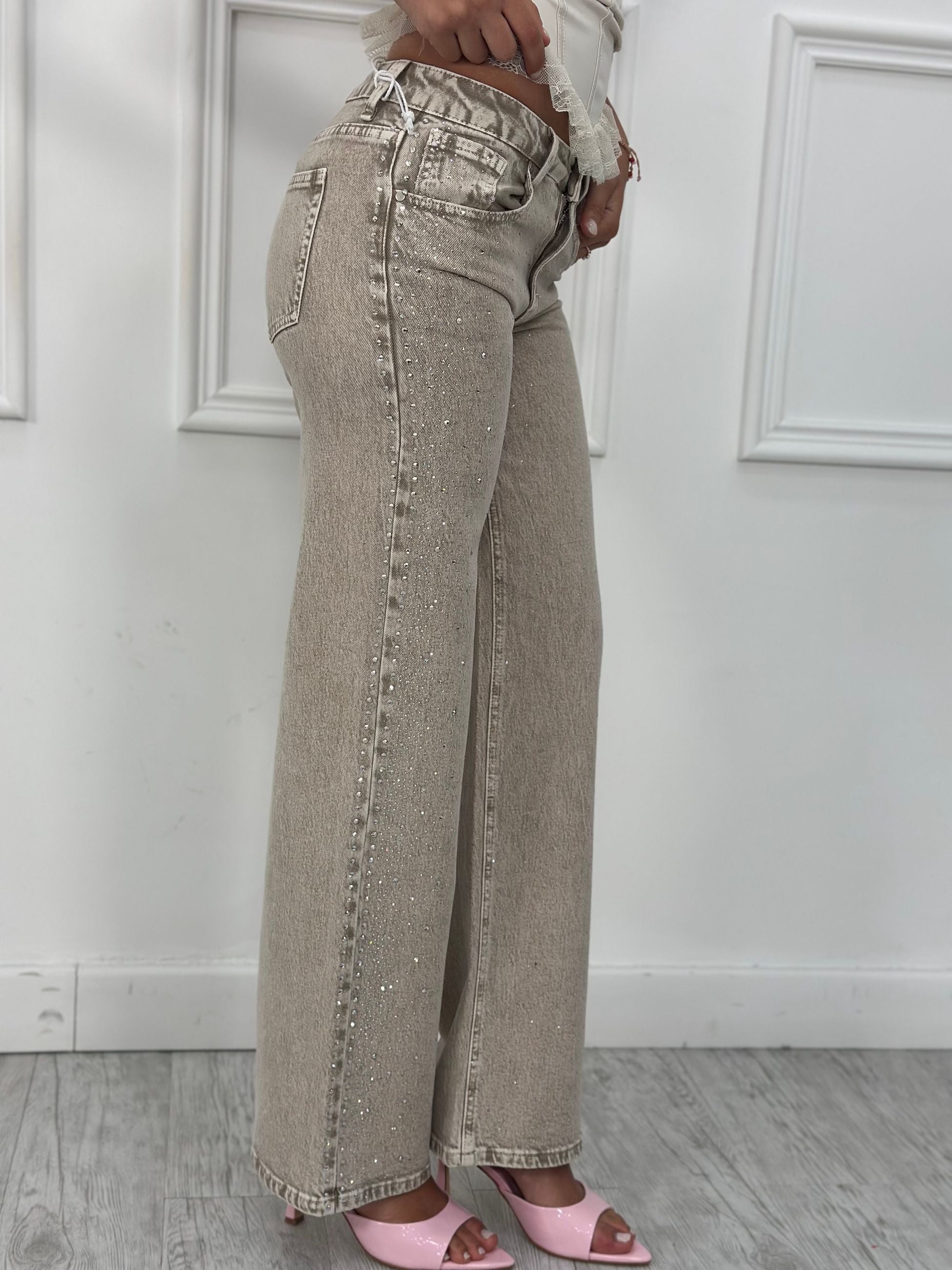Jeans Palazzo Brillantini FX5263 (elastico)