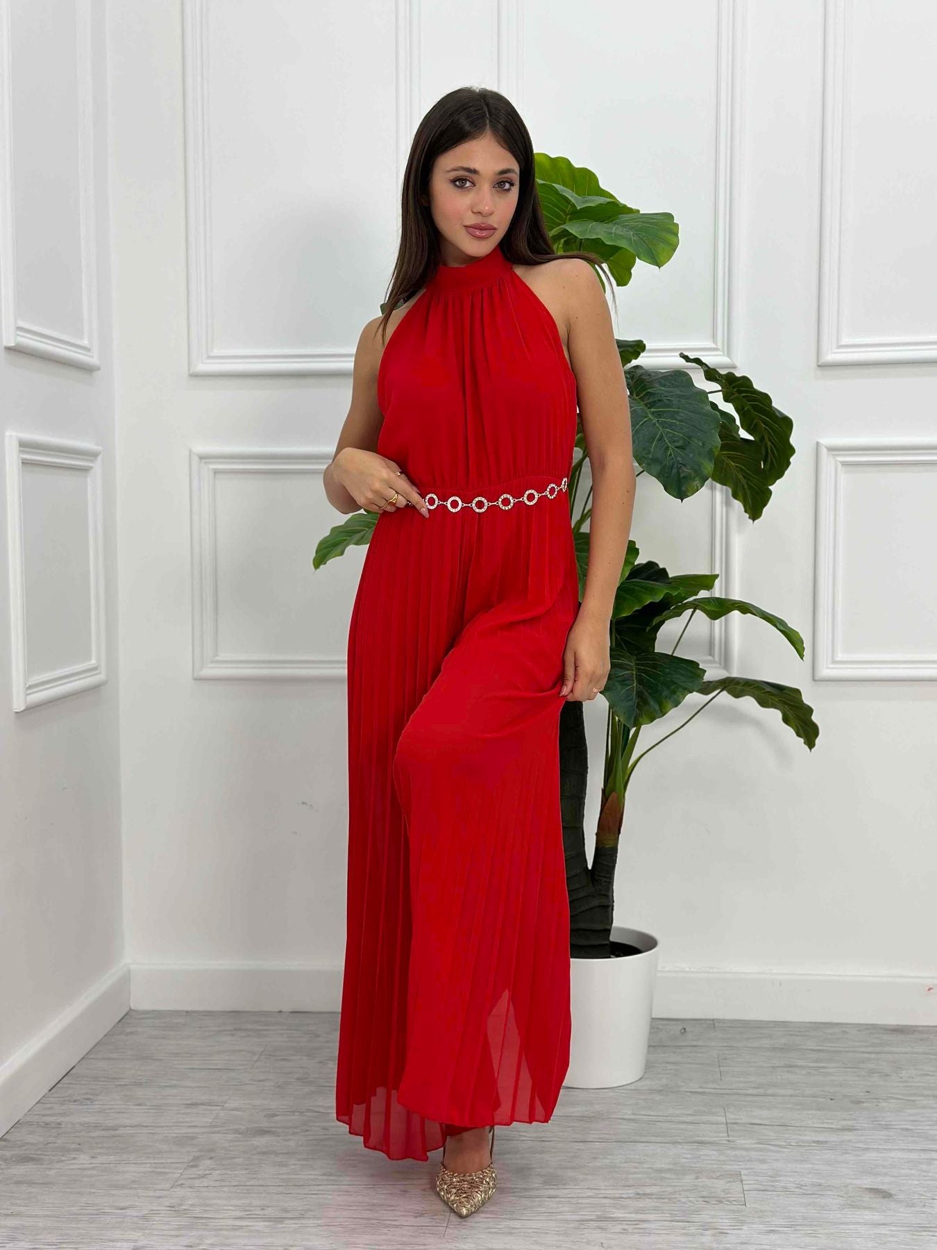 Tuta a palazzo plissettata GIU7828