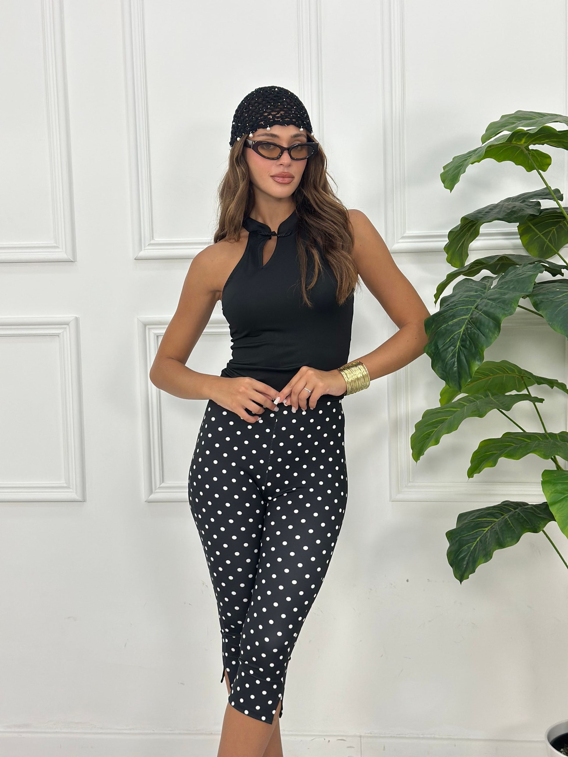 Pantaloni Leggings Pois VCT1278