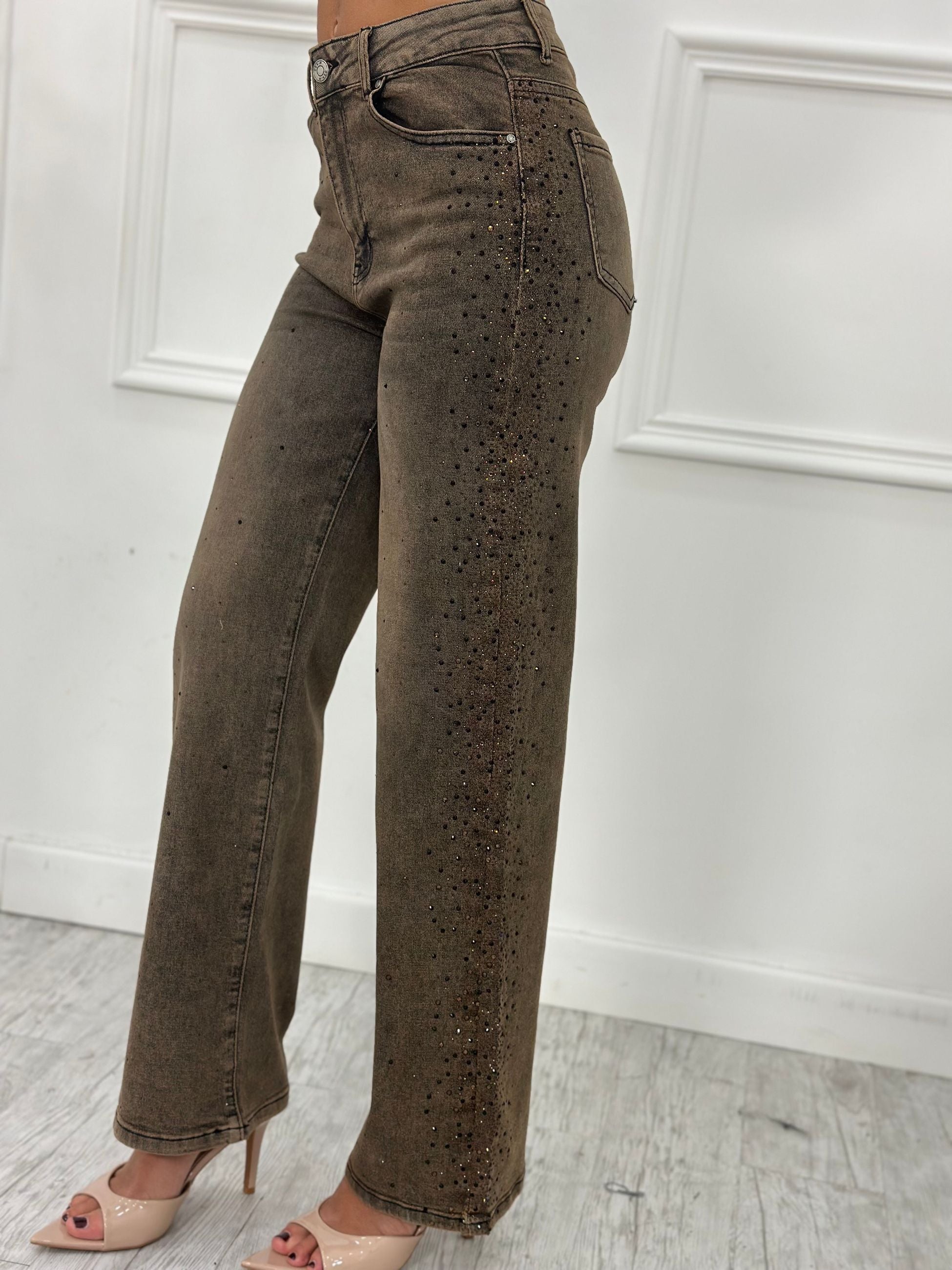 Jeans Palazzo Brillantini XB0056