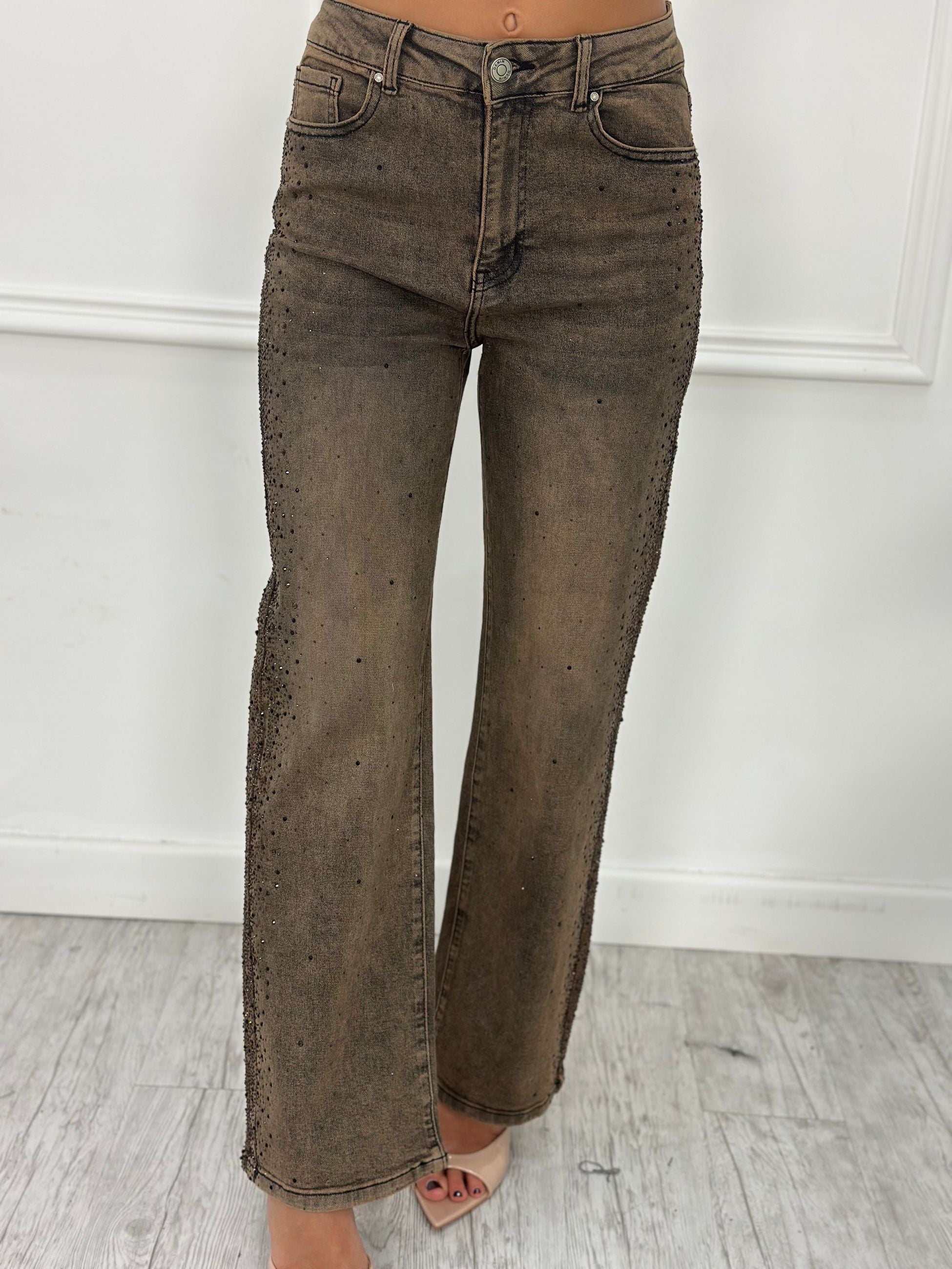 Jeans Palazzo Brillantini XB0056