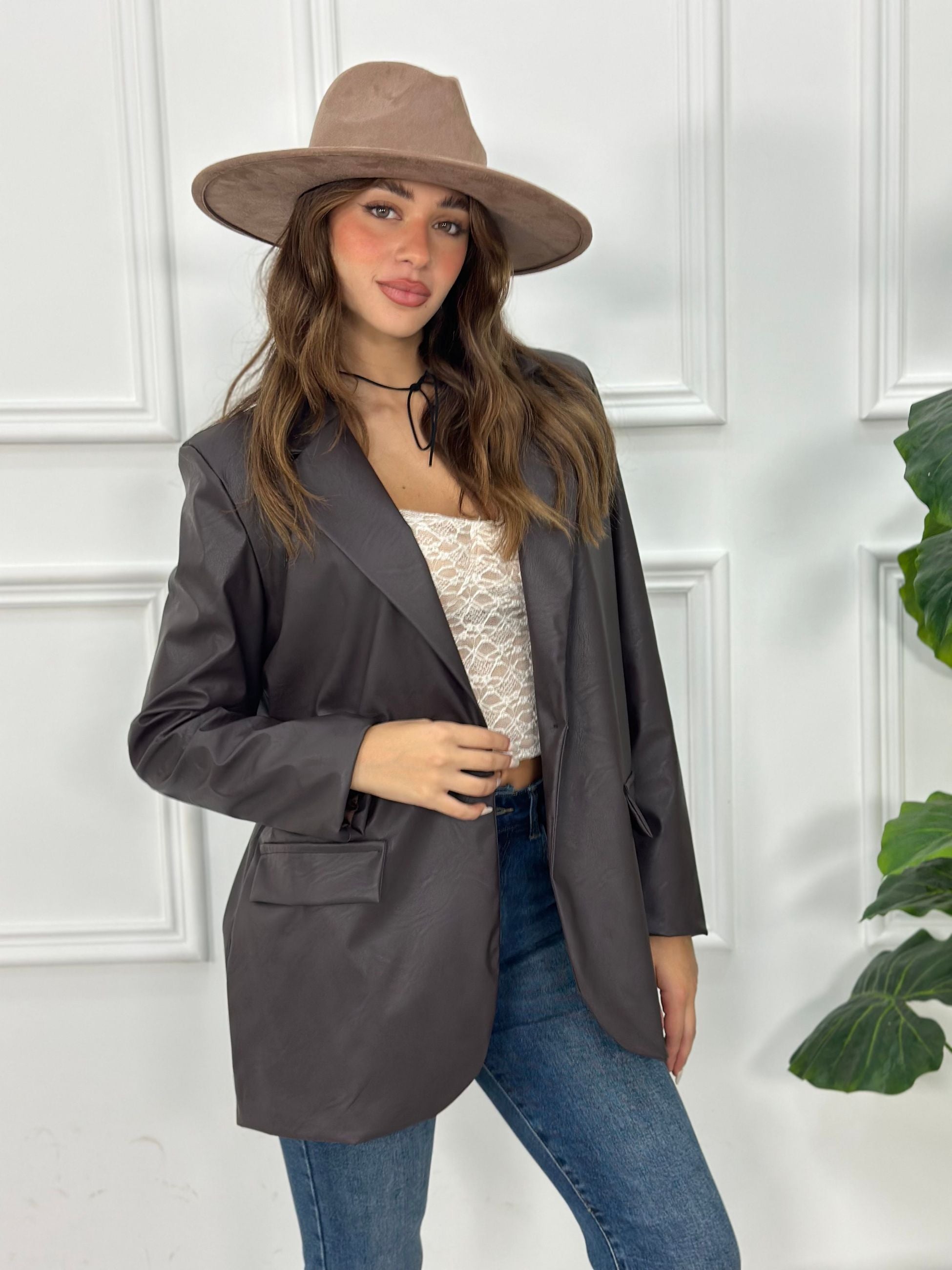 Giacca Over Size in Ecopelle ARG11040