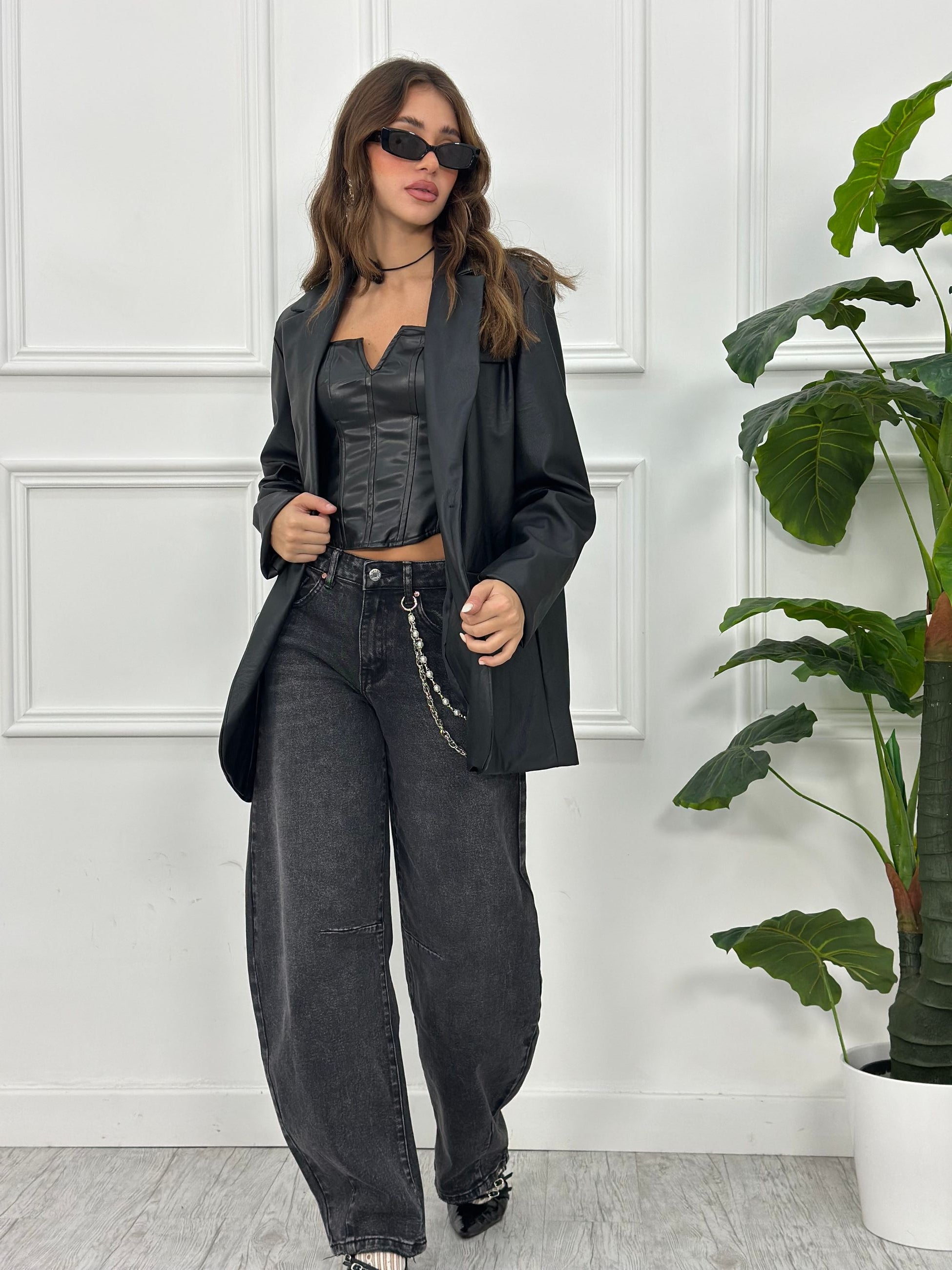 Giacca Over Size in Ecopelle ARG11040