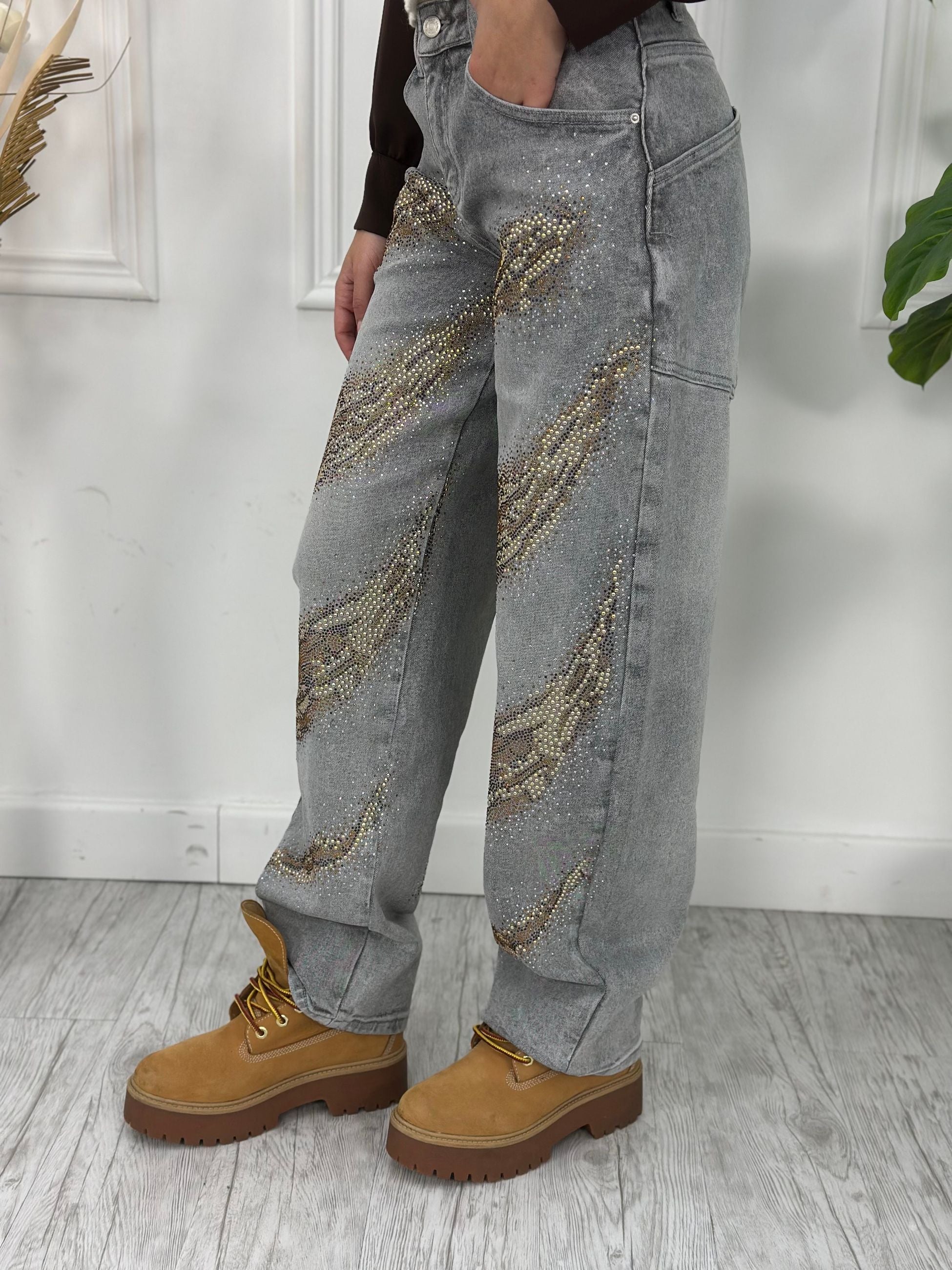 Jeans Balloon Brillantini YD8217G (elastico)