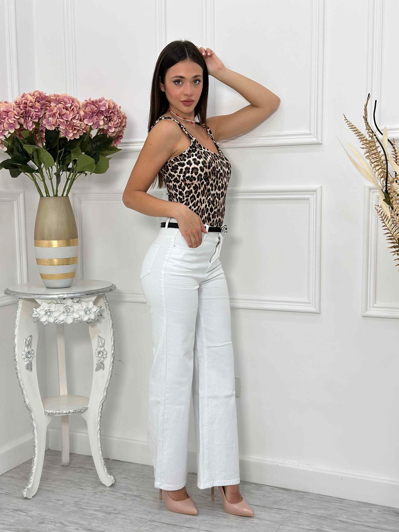 Jeans a palazzo whait elastico