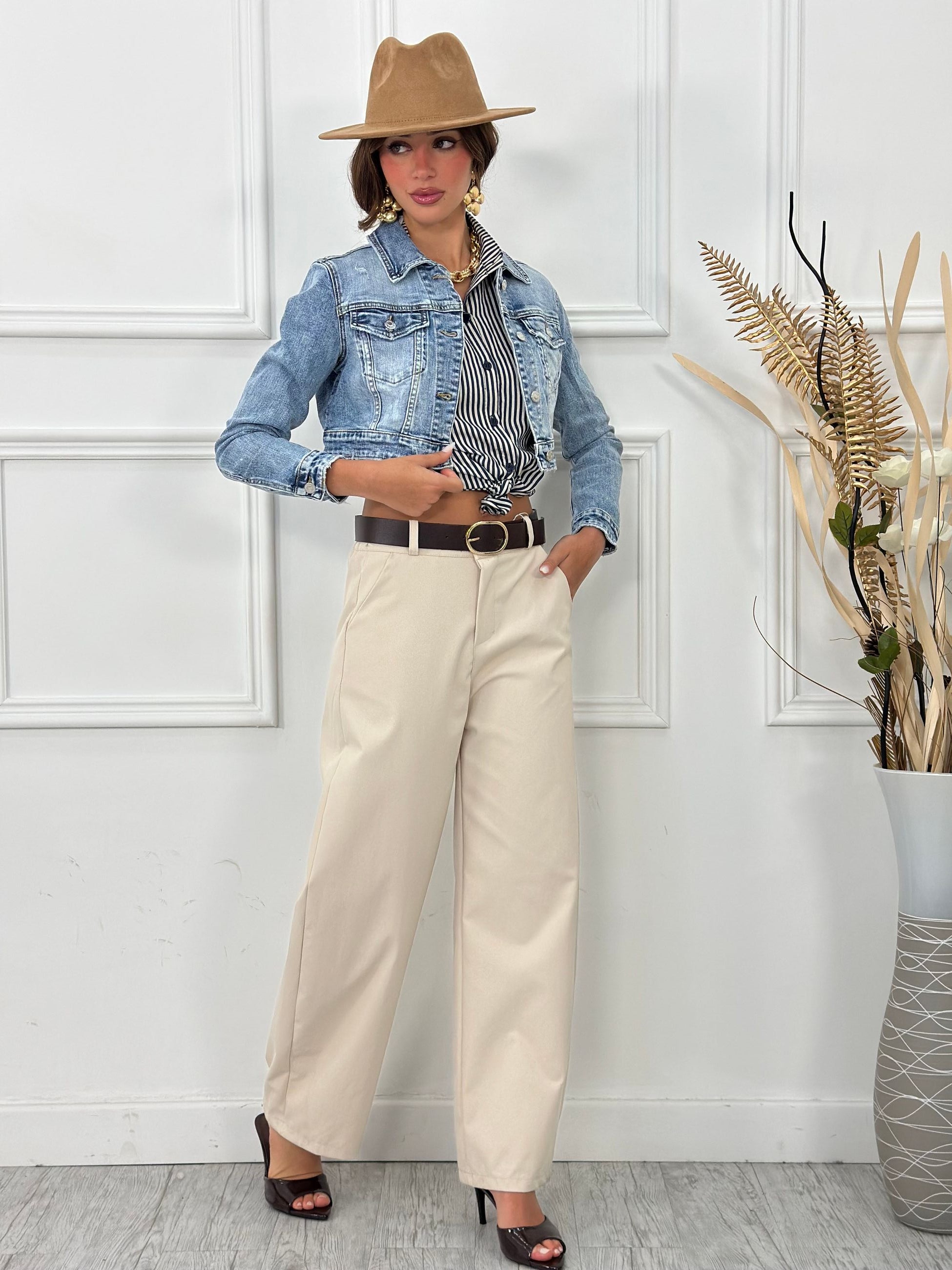 Giubbino Jeans Crop H5181