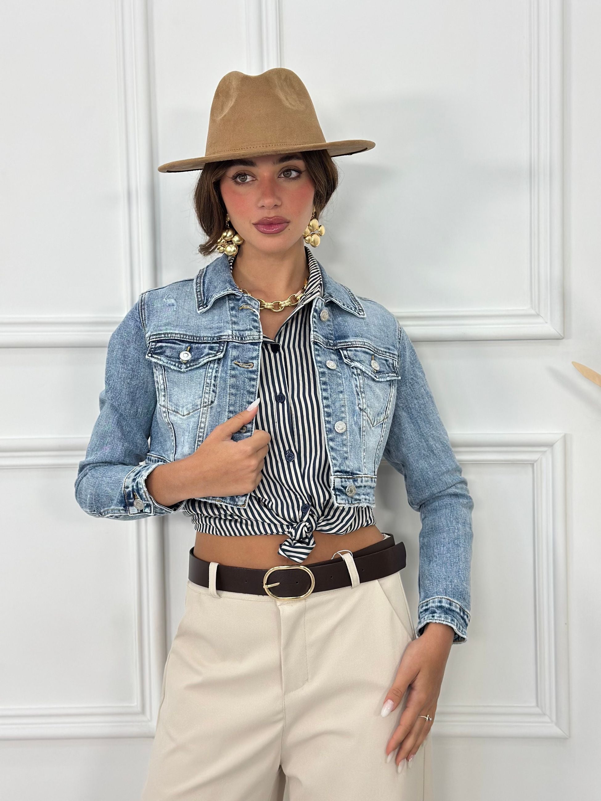 Giubbino Jeans Crop H5181