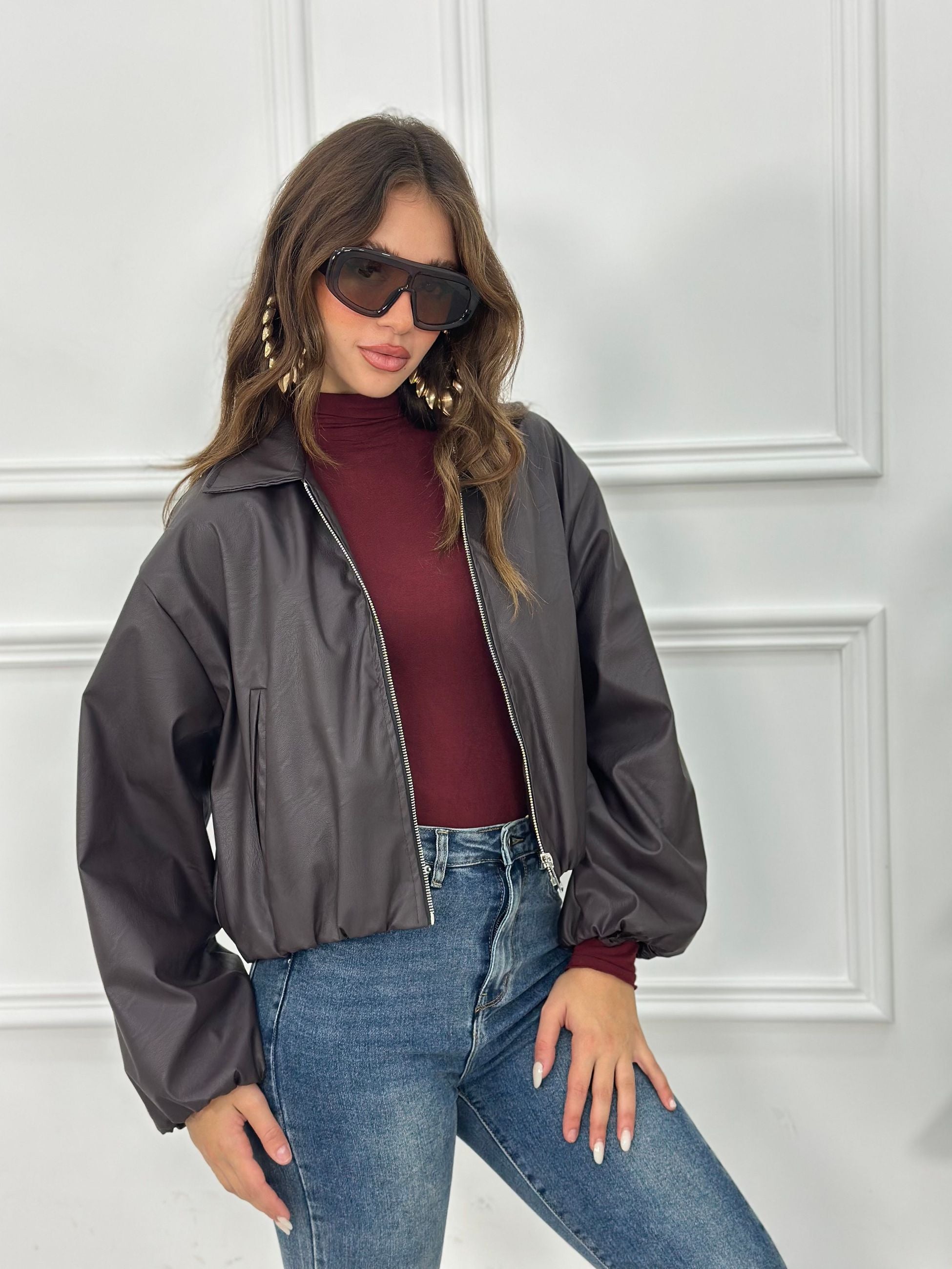 Giubbino Crop in Ecopelle ARG10110