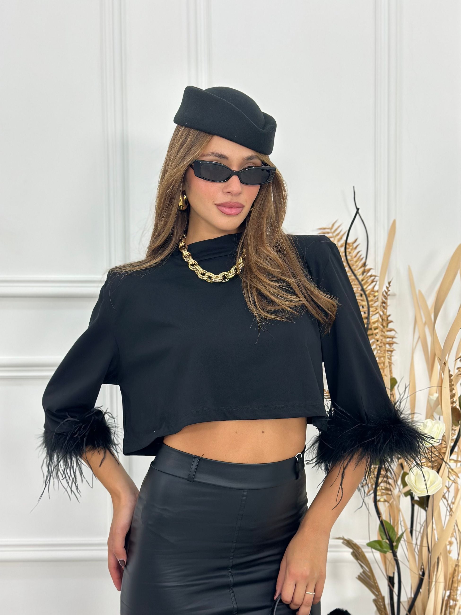 Maglia Crop Piume JW158
