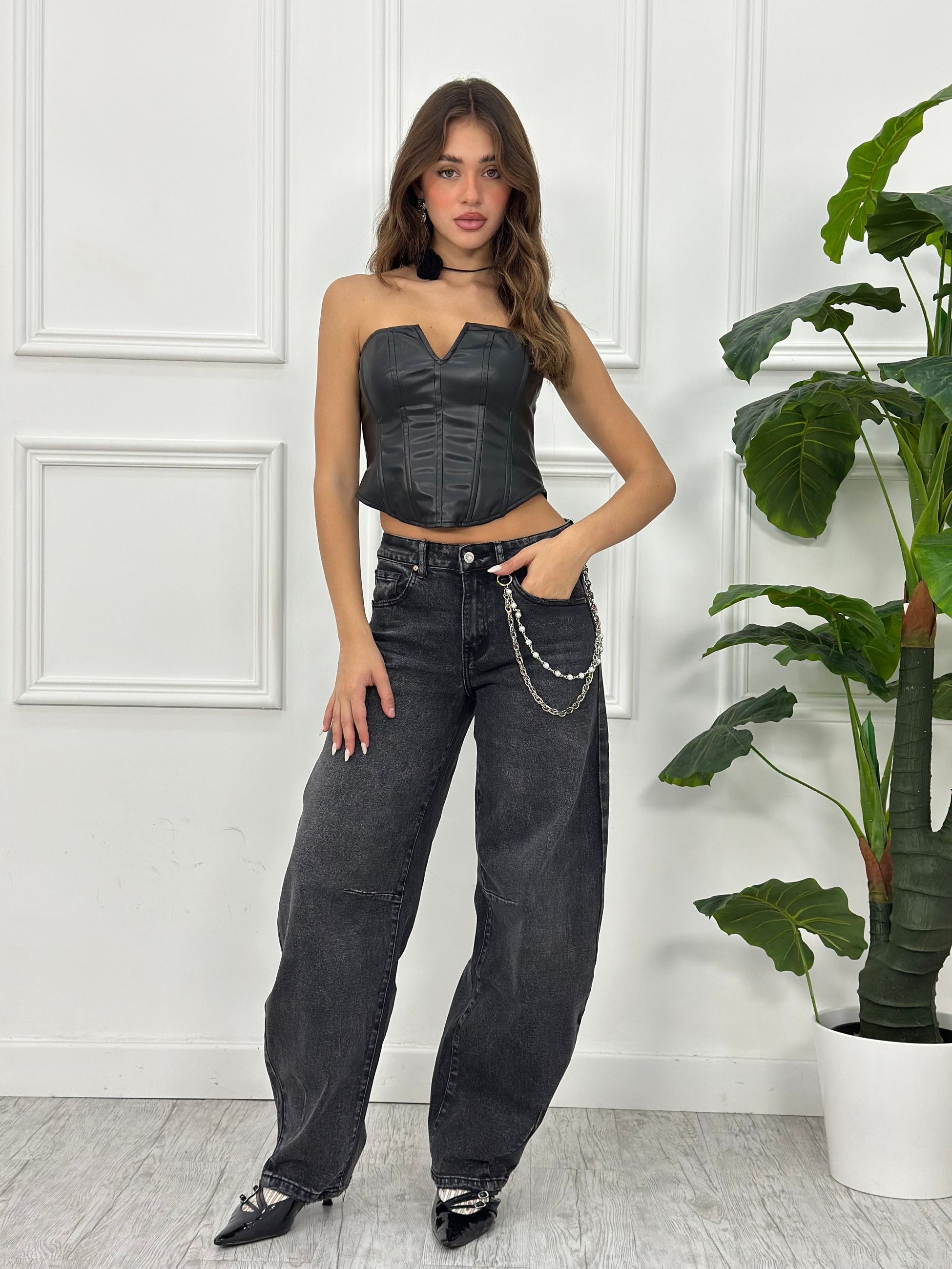 Jeans Baggy elastico H5065