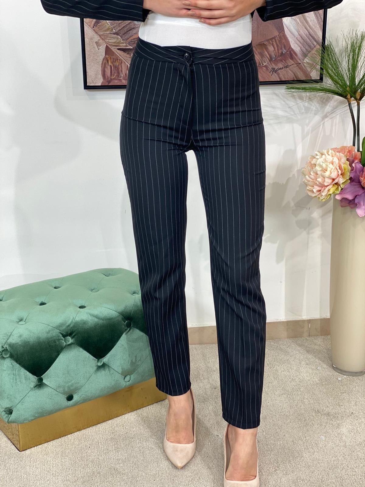 Pantalone con frise gessato