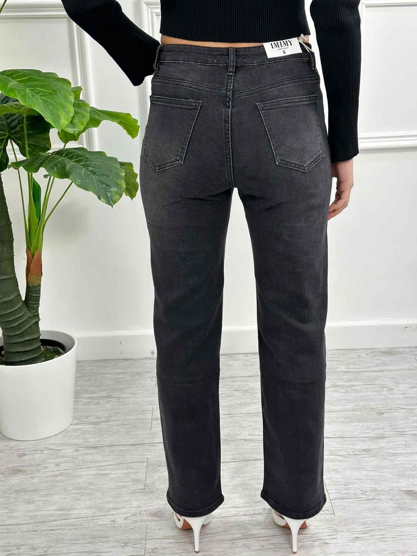 Jeans elastico con paillettes S54