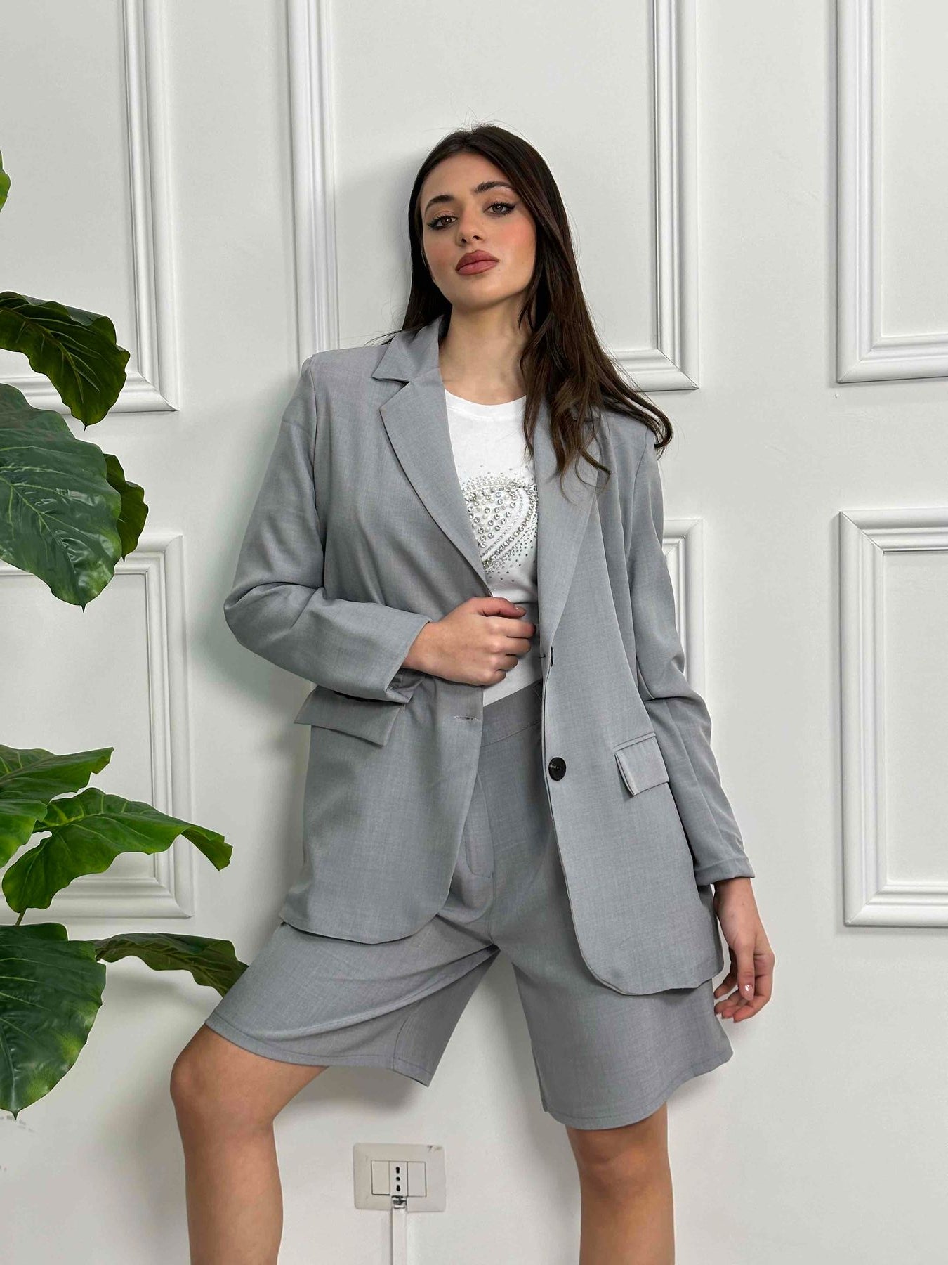 Tailleur blazer over size pantaloncino ARG11089 Metafora Store Clothing